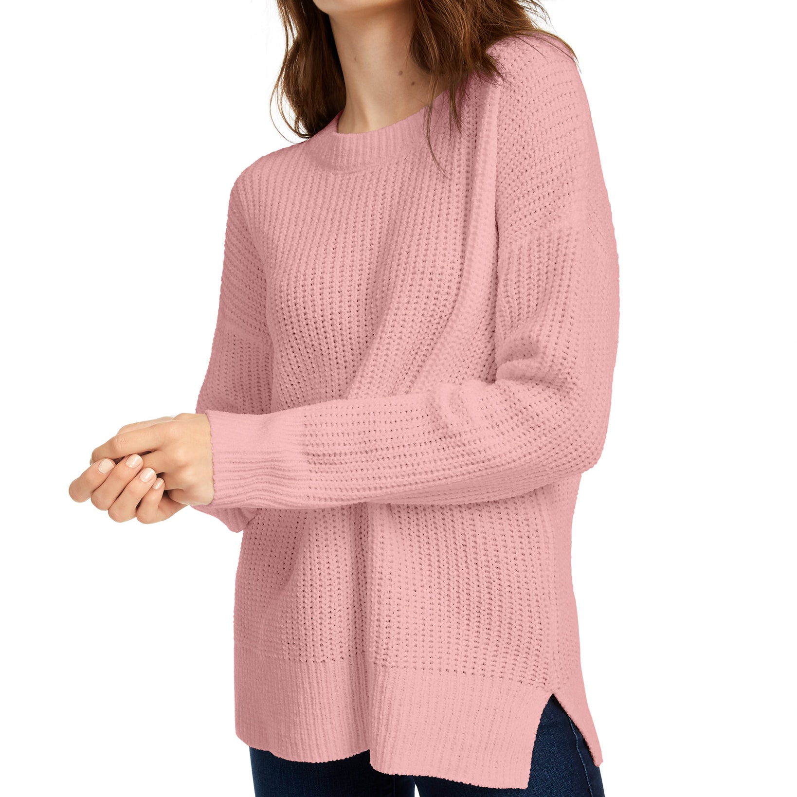 Pink Rose Women Chenille Sweater Desert Mauve