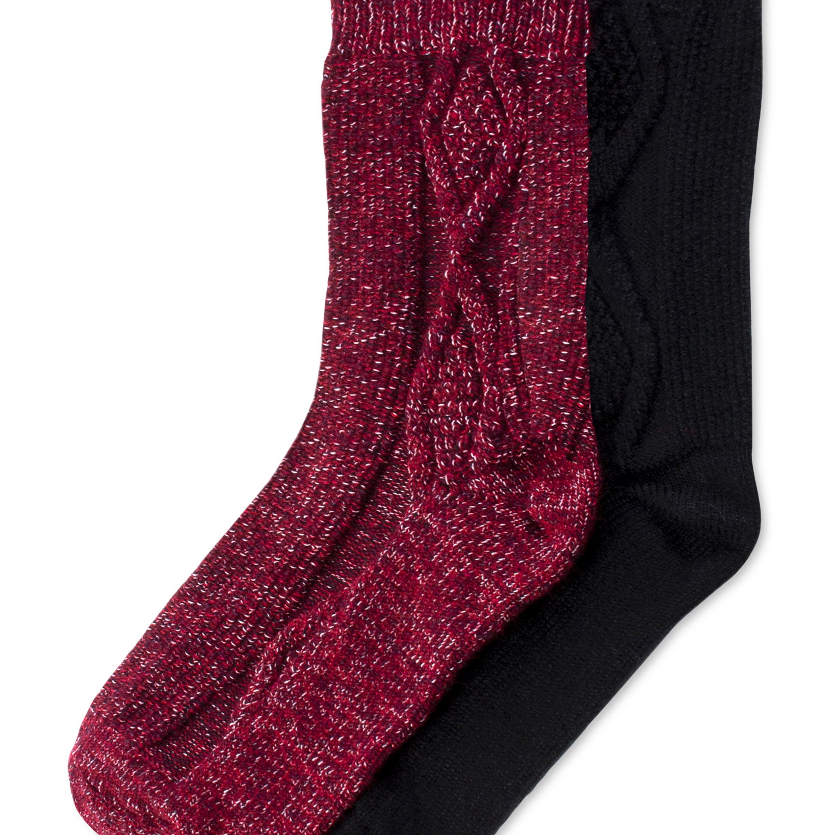 Hue Women 2 Pack Cable Boot Socks Vineyard