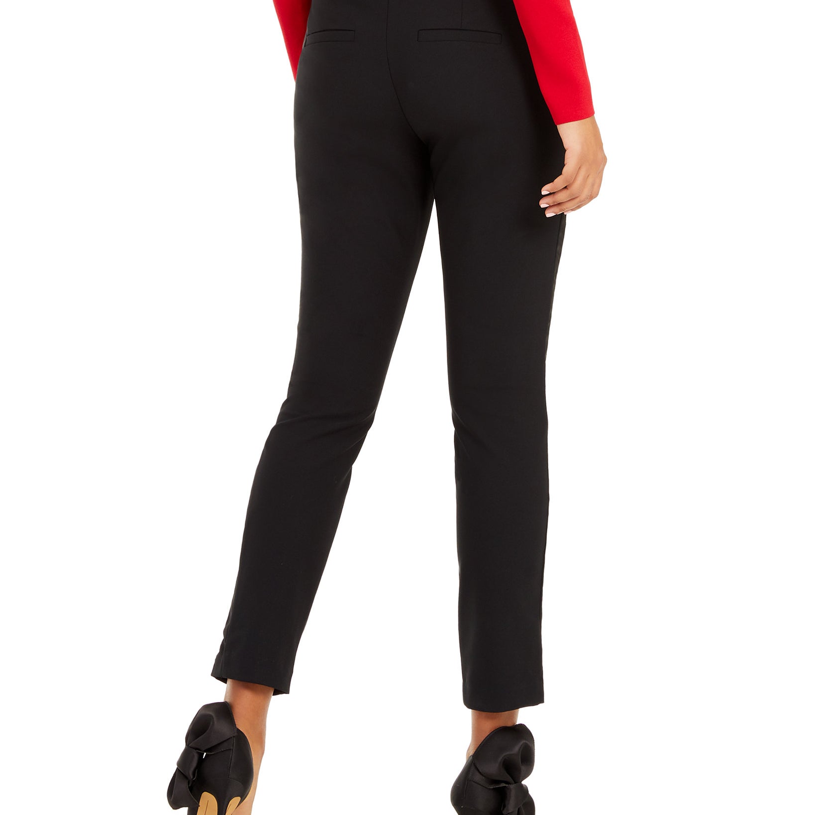 INC International Concepts Women Bow Detailed Tapered Ankle Pants