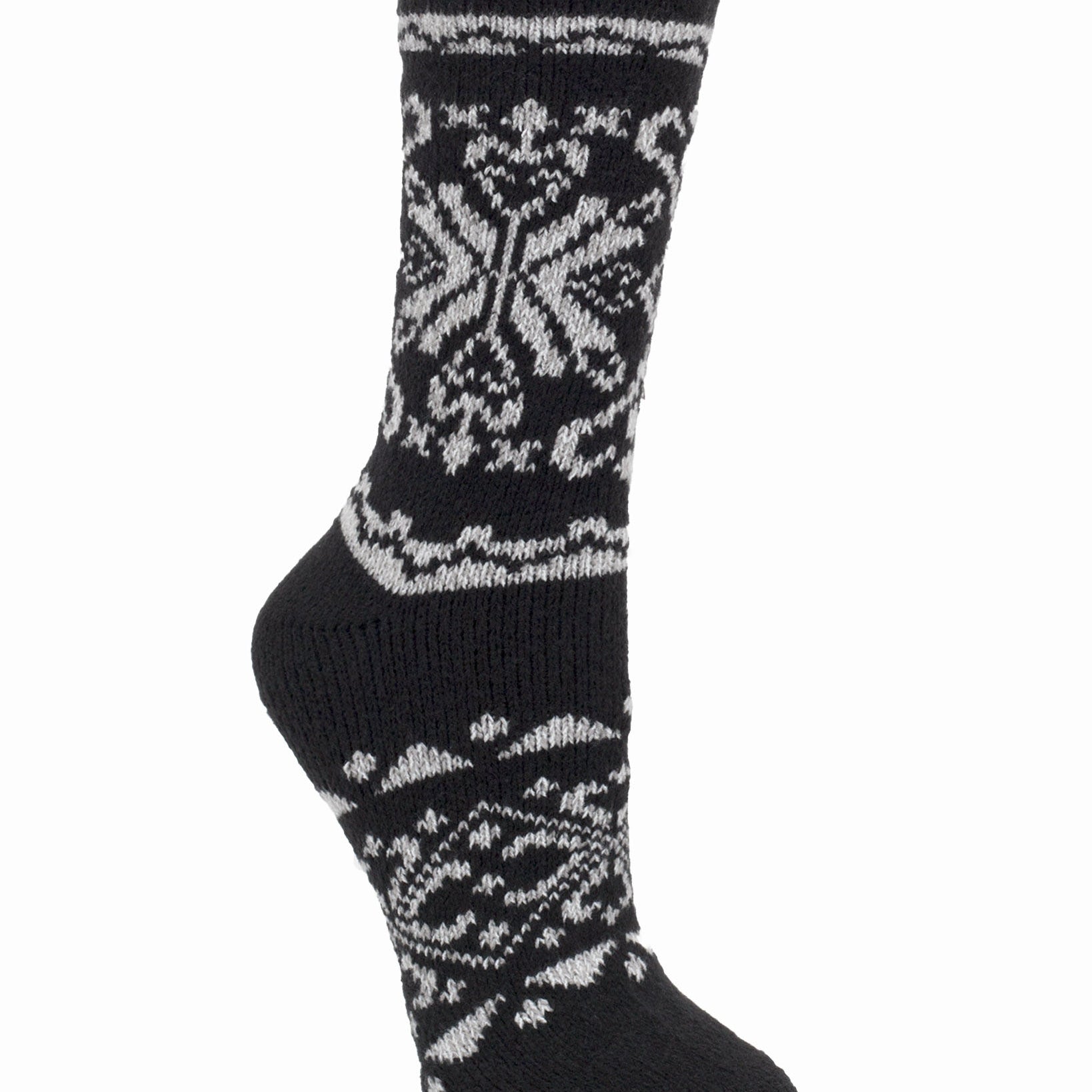 Cuddl Duds Women Fairisle Boot Sock Black