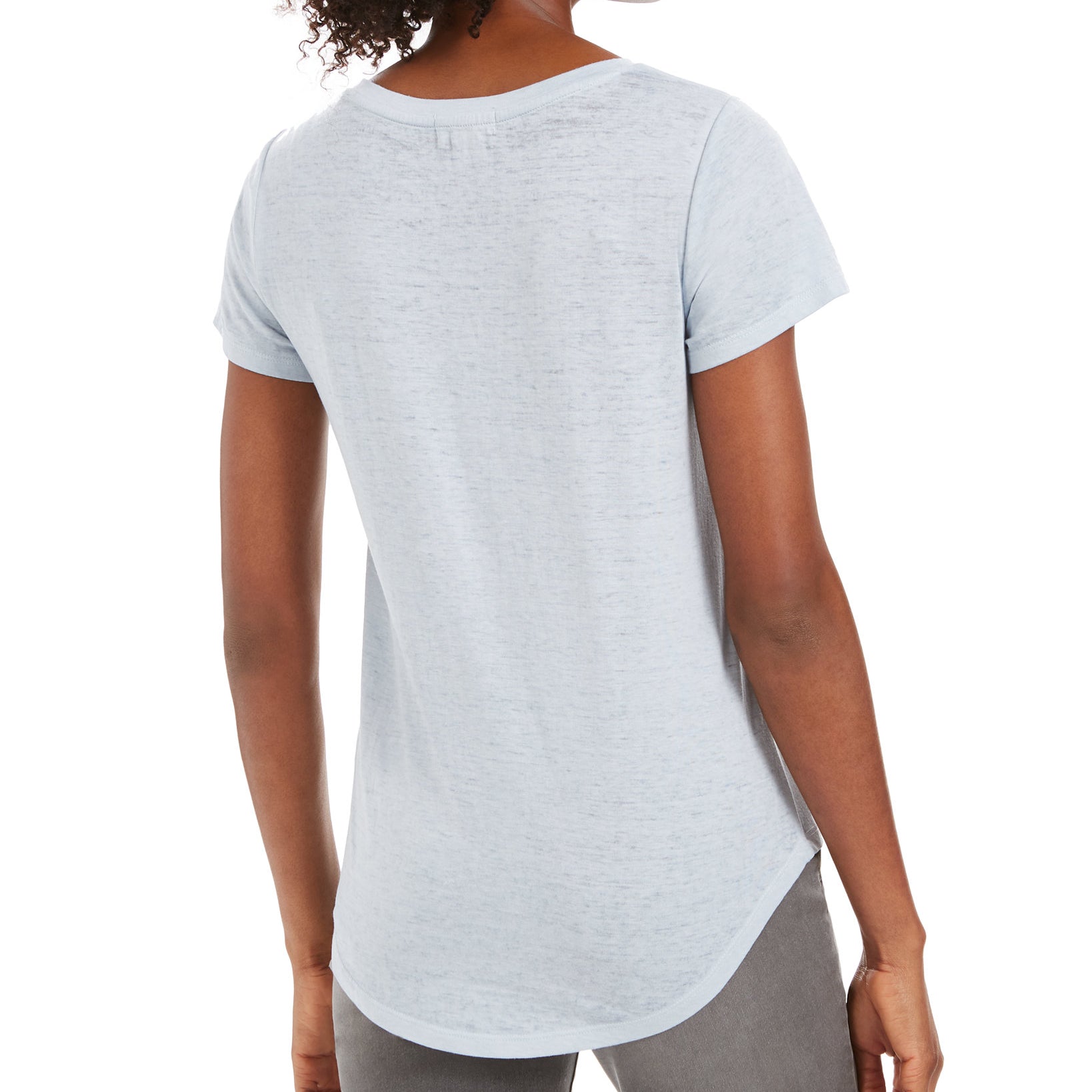 Style & Co Women Burnout V Neck T Shirt