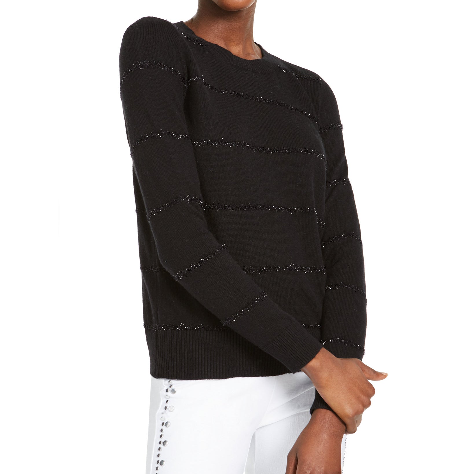MICHAEL Michael Kors Women Tinsel Striped Sweater