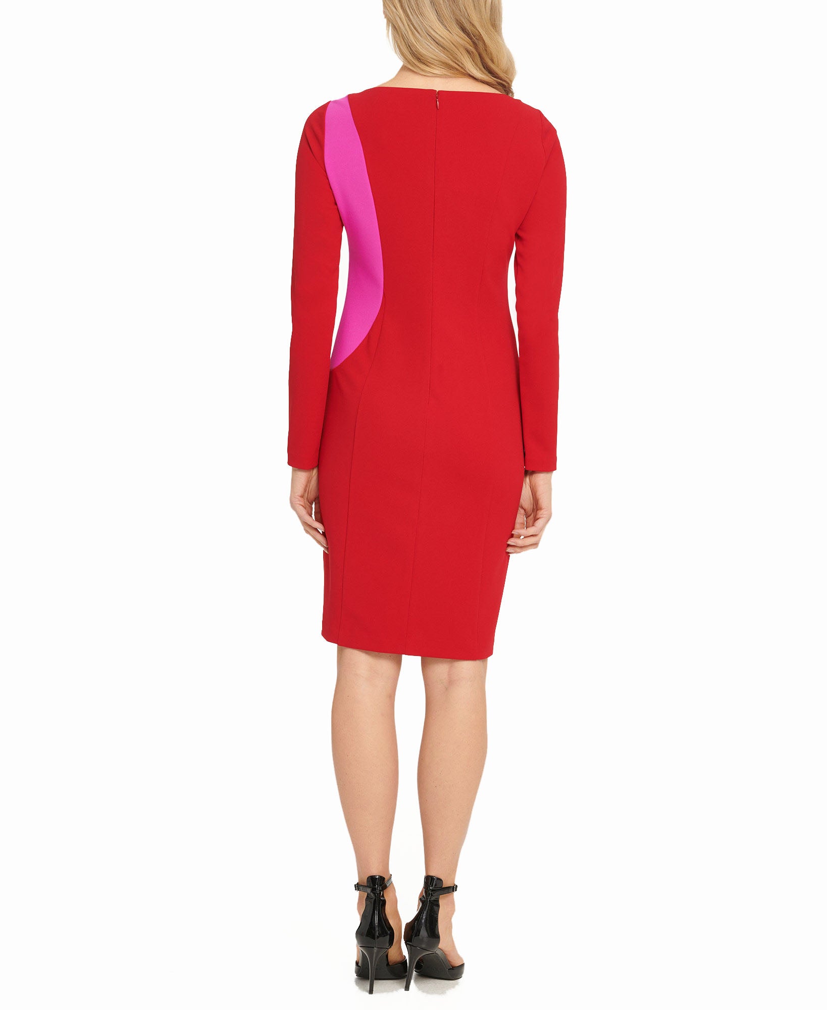 DKNY Women Two Tone Cutout Sheath Dress