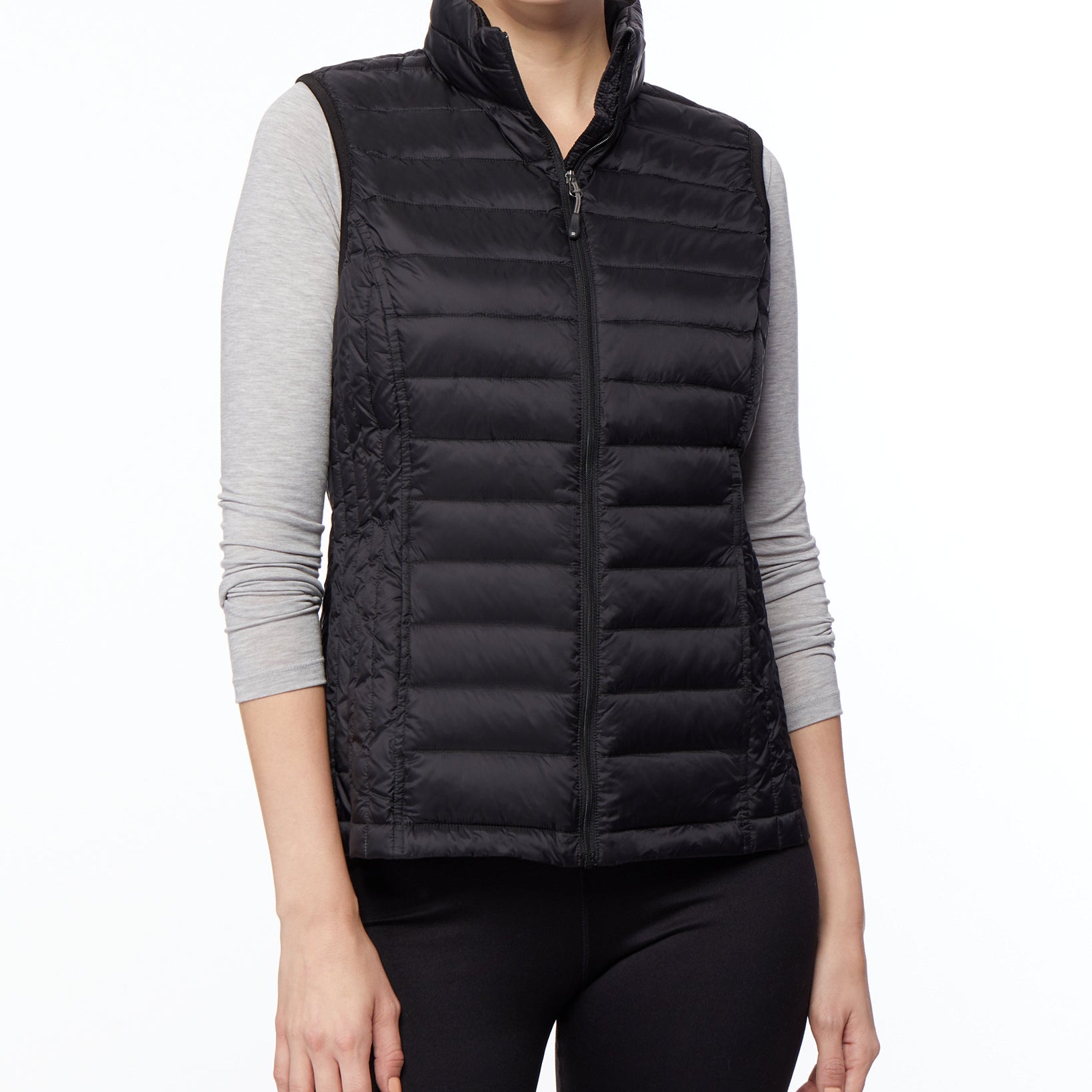 32 Degrees Women Packable Puffer Vest Black