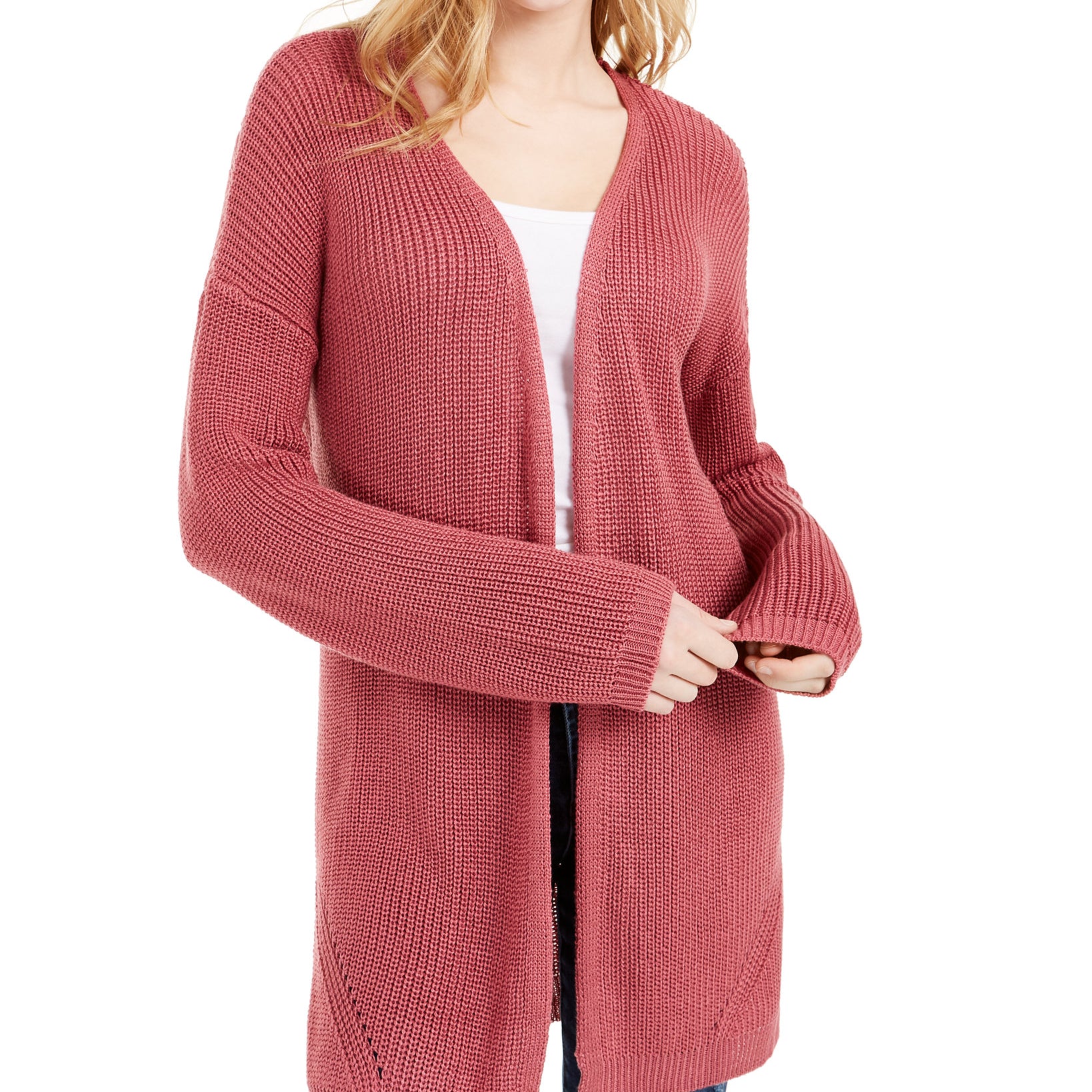 Hippie Rose Women Back Detail Long Cardigan California Raisin