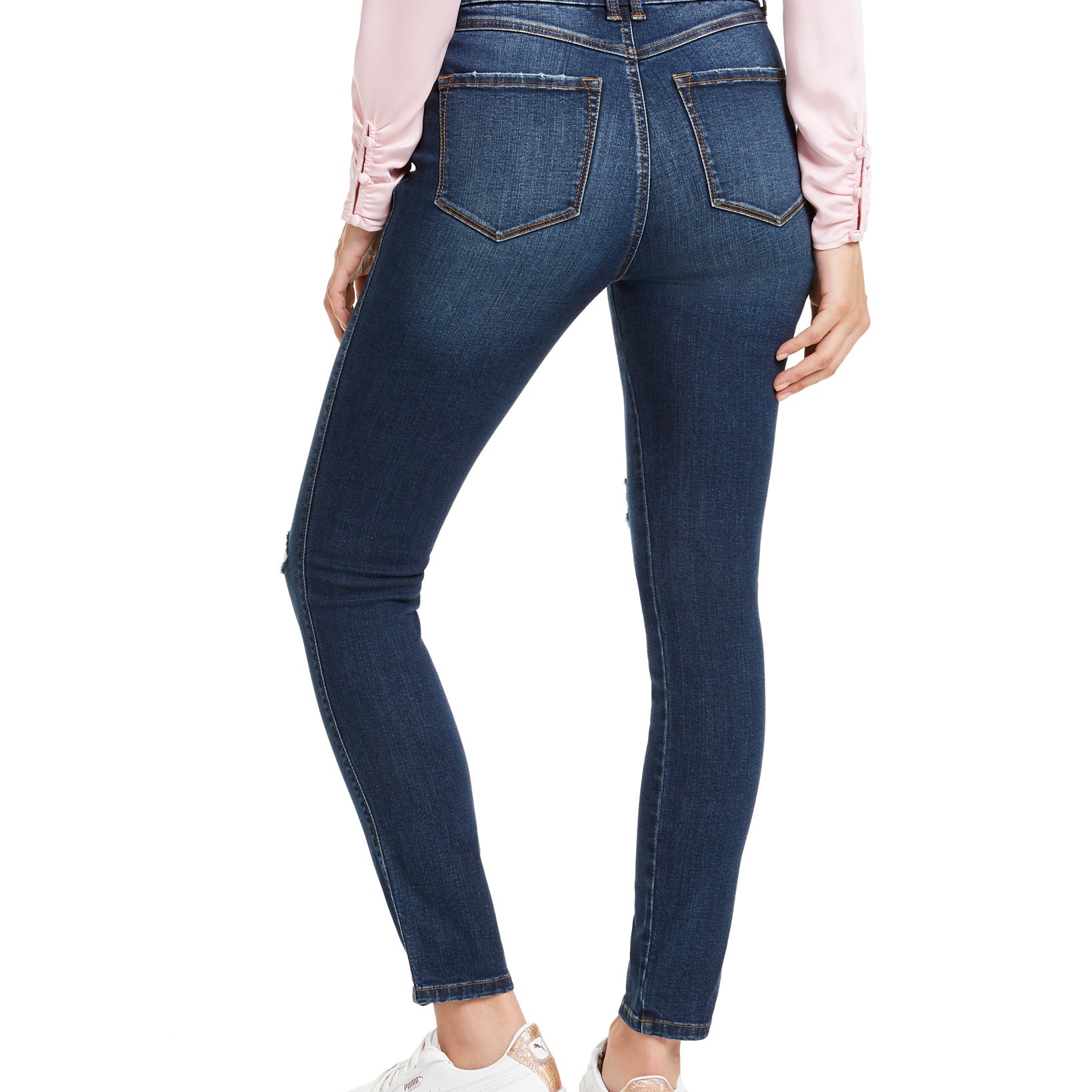 Rewash Women Curvy Fit Ripped High Rise Skinny Jeans