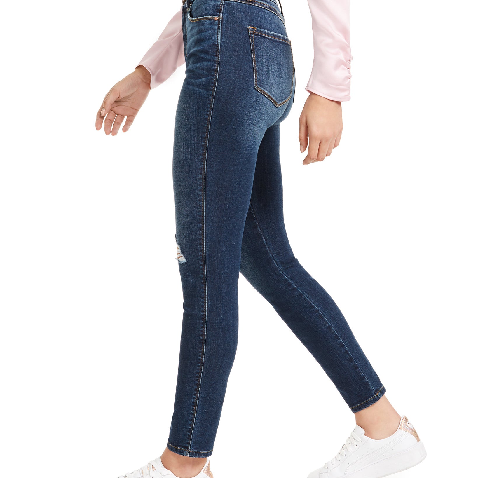 Rewash Women Curvy Fit Ripped High Rise Skinny Jeans
