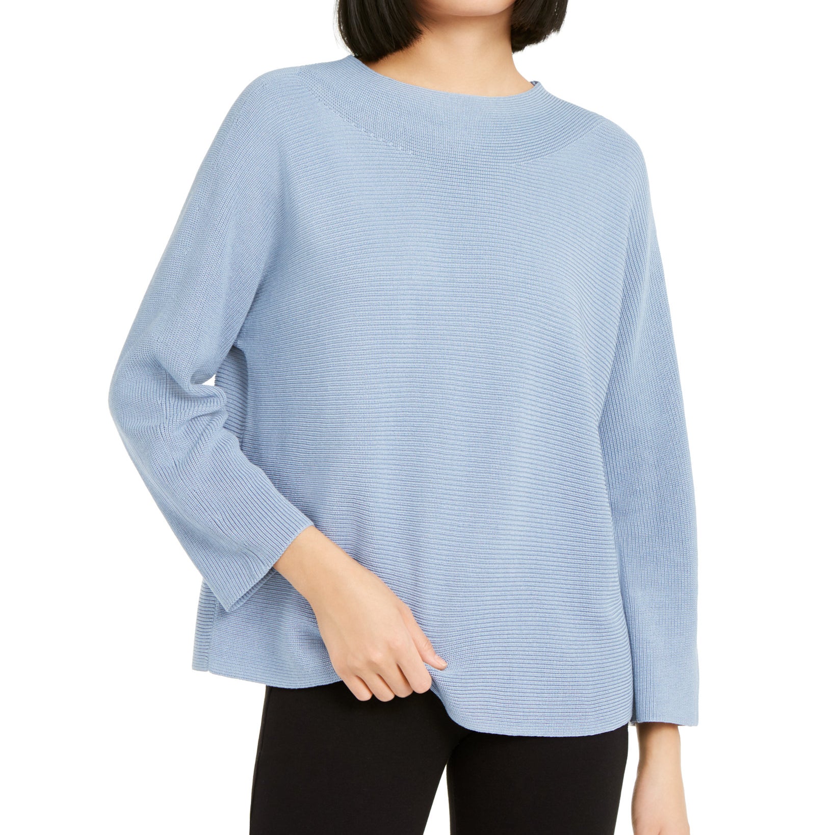 Eileen Fisher Women Organic Funnel Neck Sweater Haze