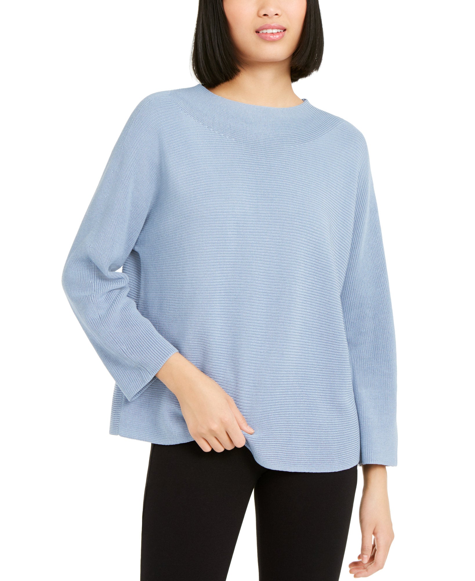Eileen Fisher Women Organic Funnel Neck Sweater Haze