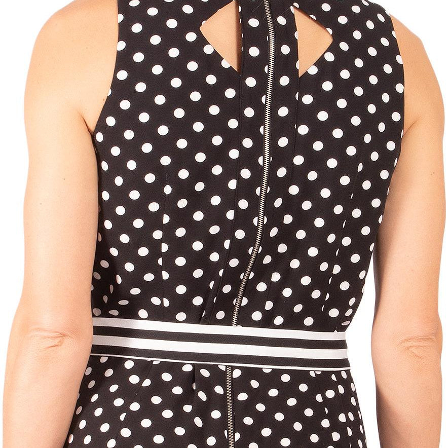 NY Collection Women Petite Printed Belted Sleeveless Jumpsuit
