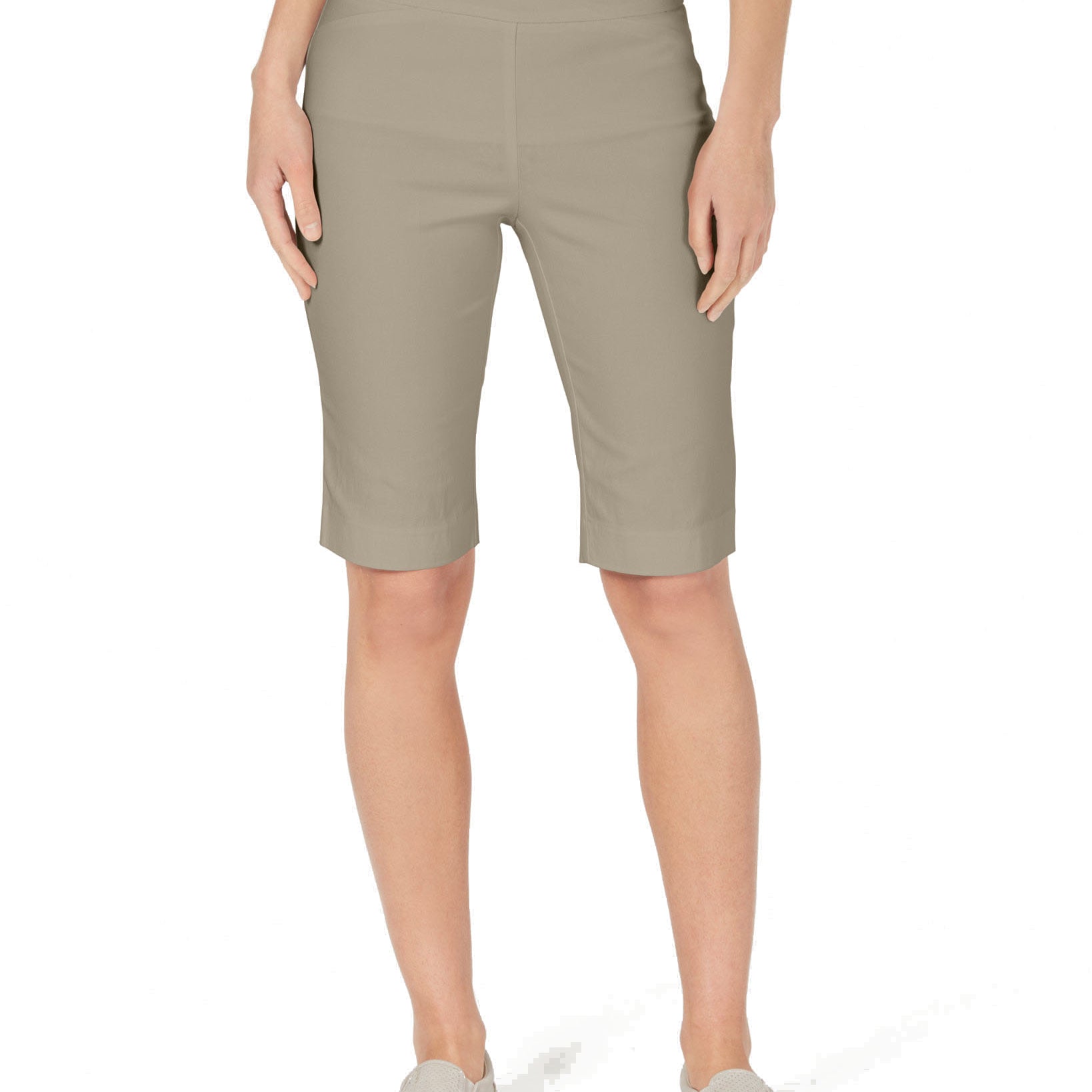 Charter Club Women Petite Pull On Bermuda Shorts Sedona Dust