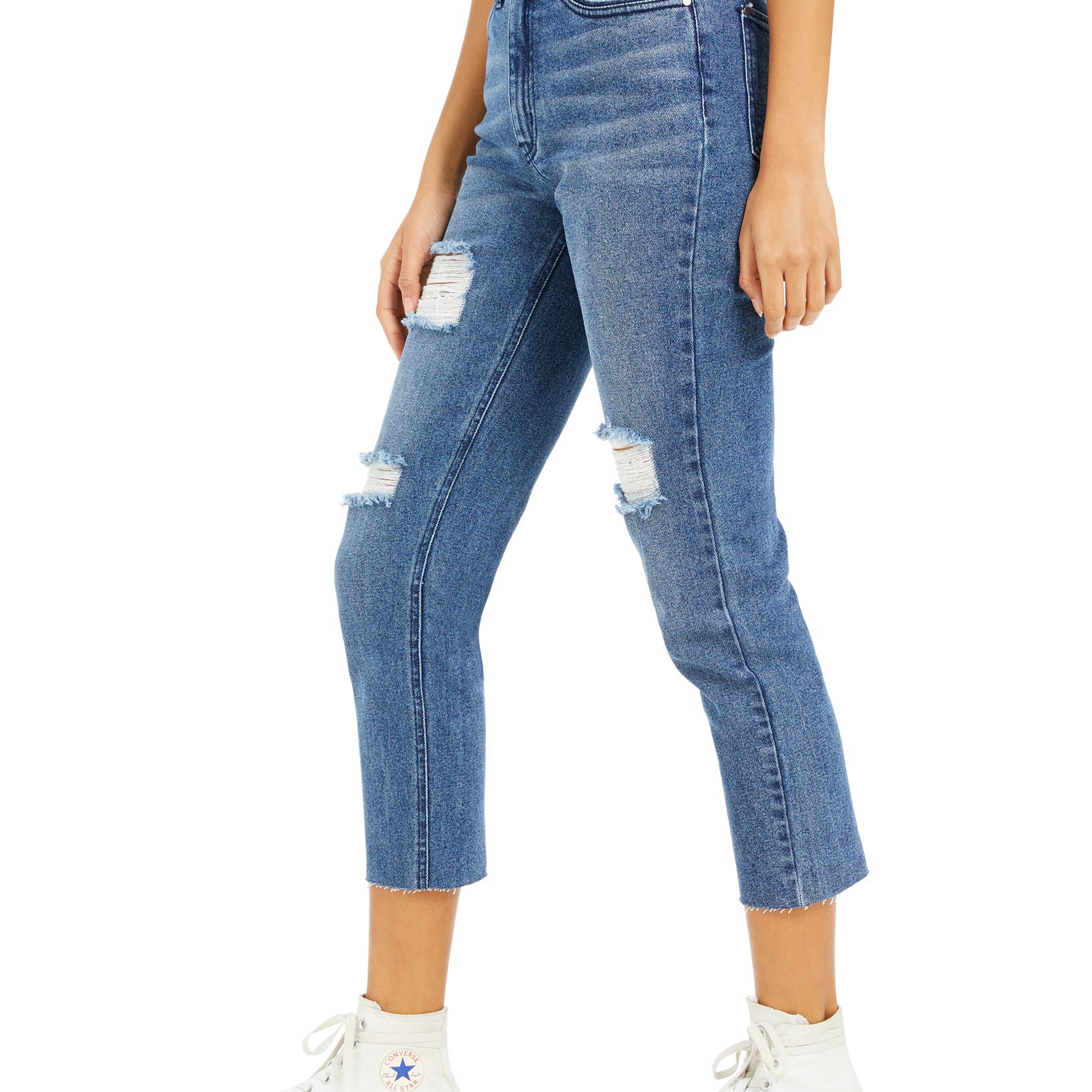 Tinseltown Women High Rise Cropped Jeans