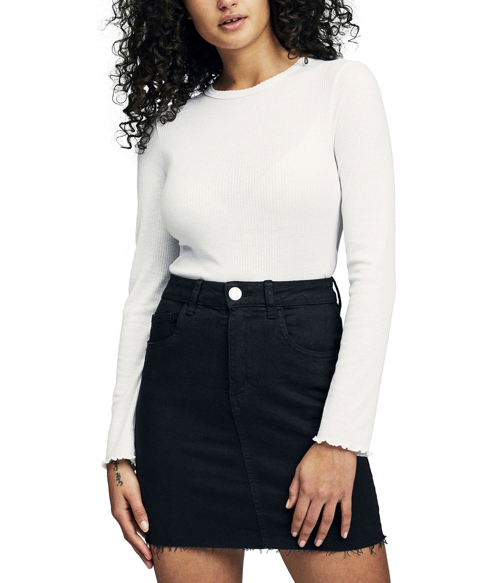 COTTON ON Women Classic Stretch Denim Mini Skirt Black