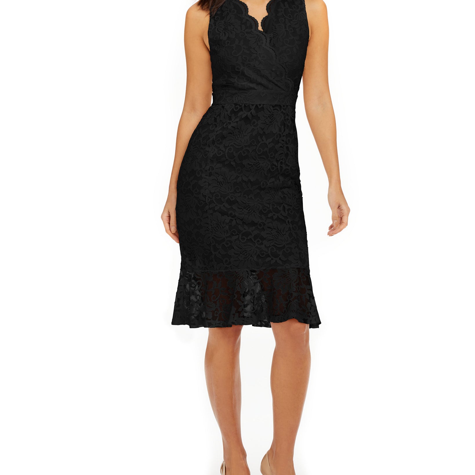 Thalia Sodi Women Sleeveless Lace Dress Black
