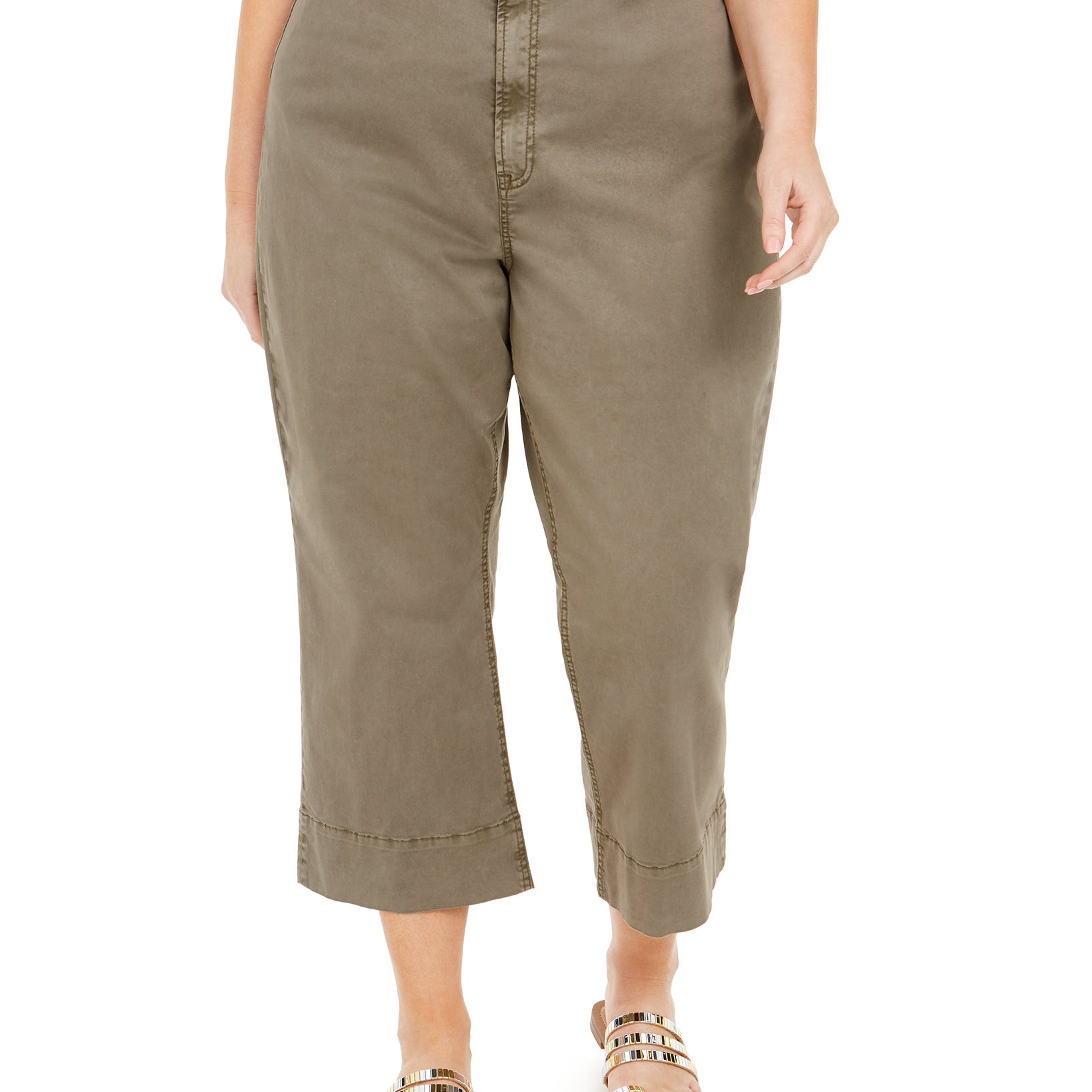 Celebrity Pink Women Plus Montauk Cropped Pants Teatree