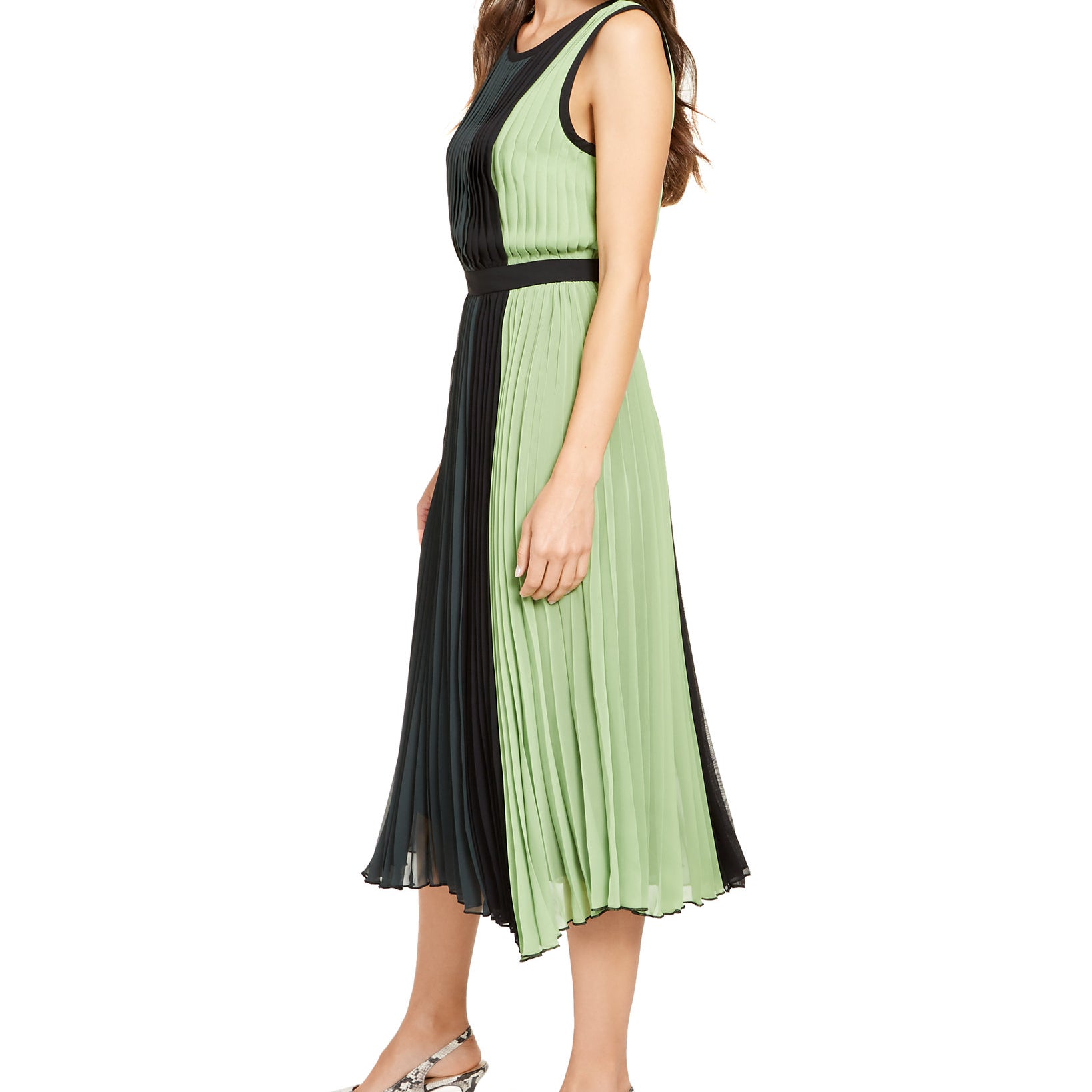 Alfani-Women-Colorblocked-Pleated-Sleeveless-Dress