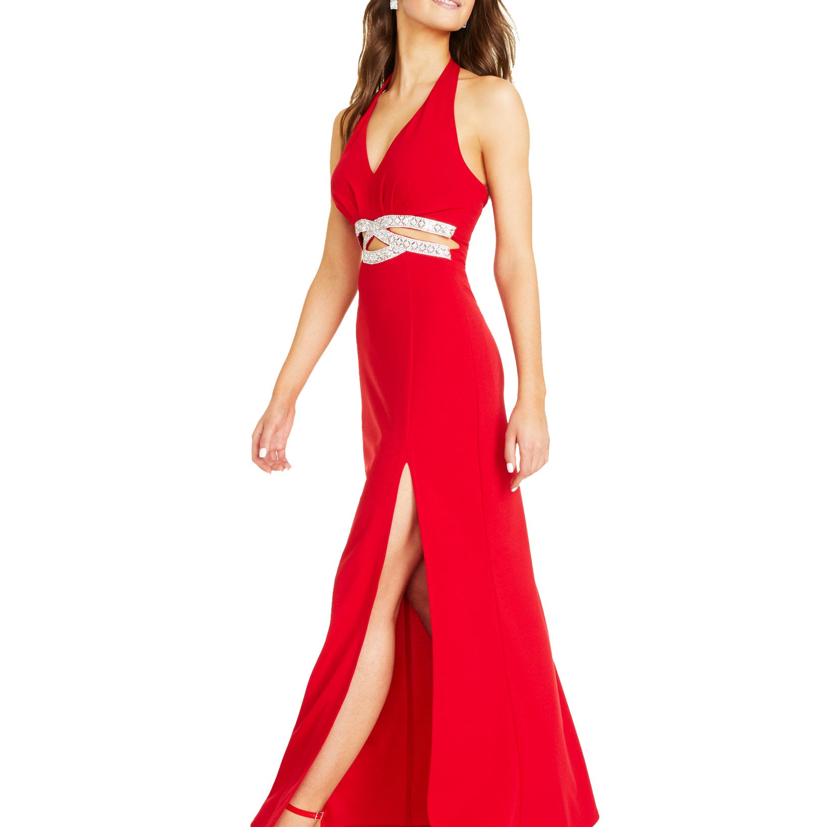 Speechless Women Embellished Halter Gown
