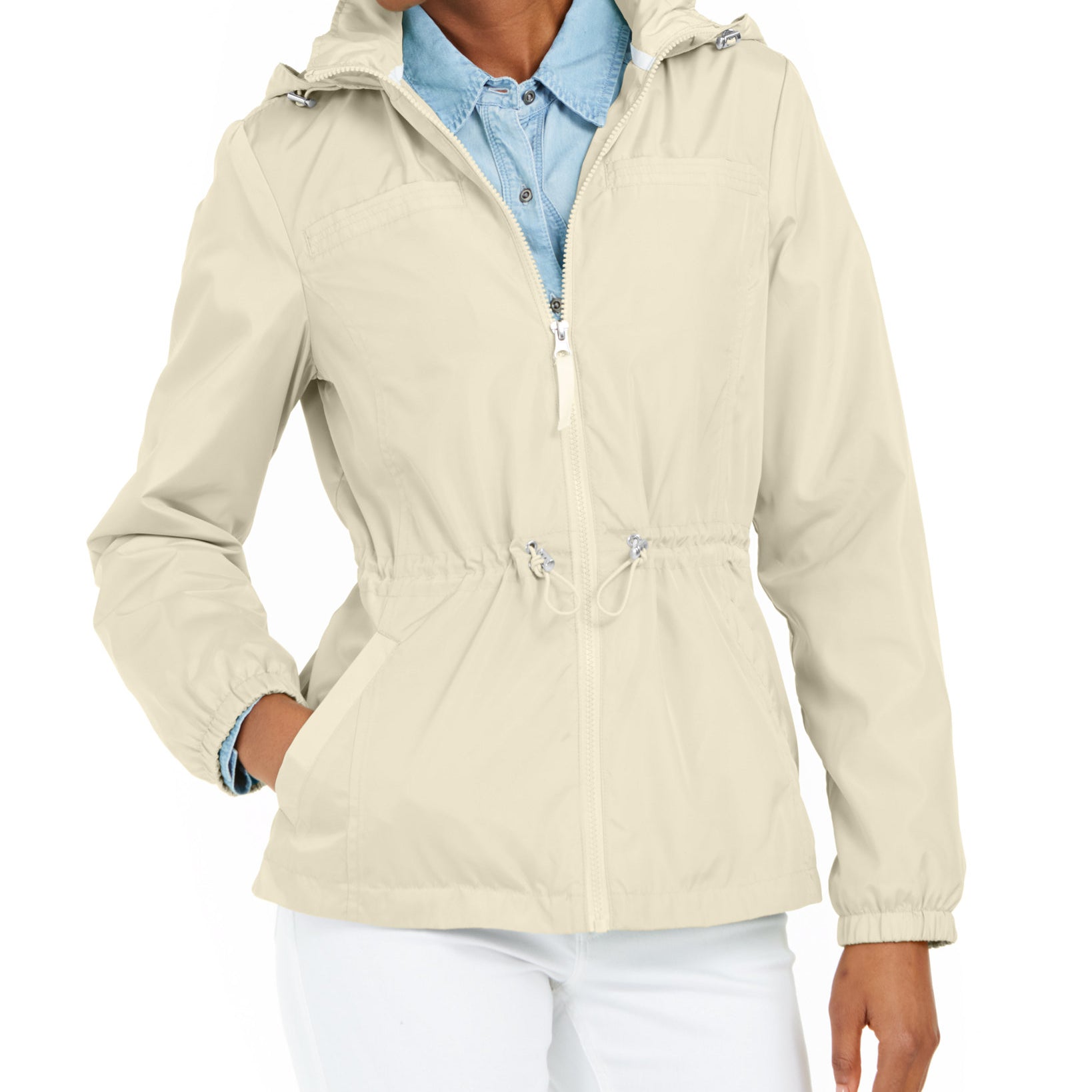 Maralyn & Me Women Drawstring Anorak Jacket Cream