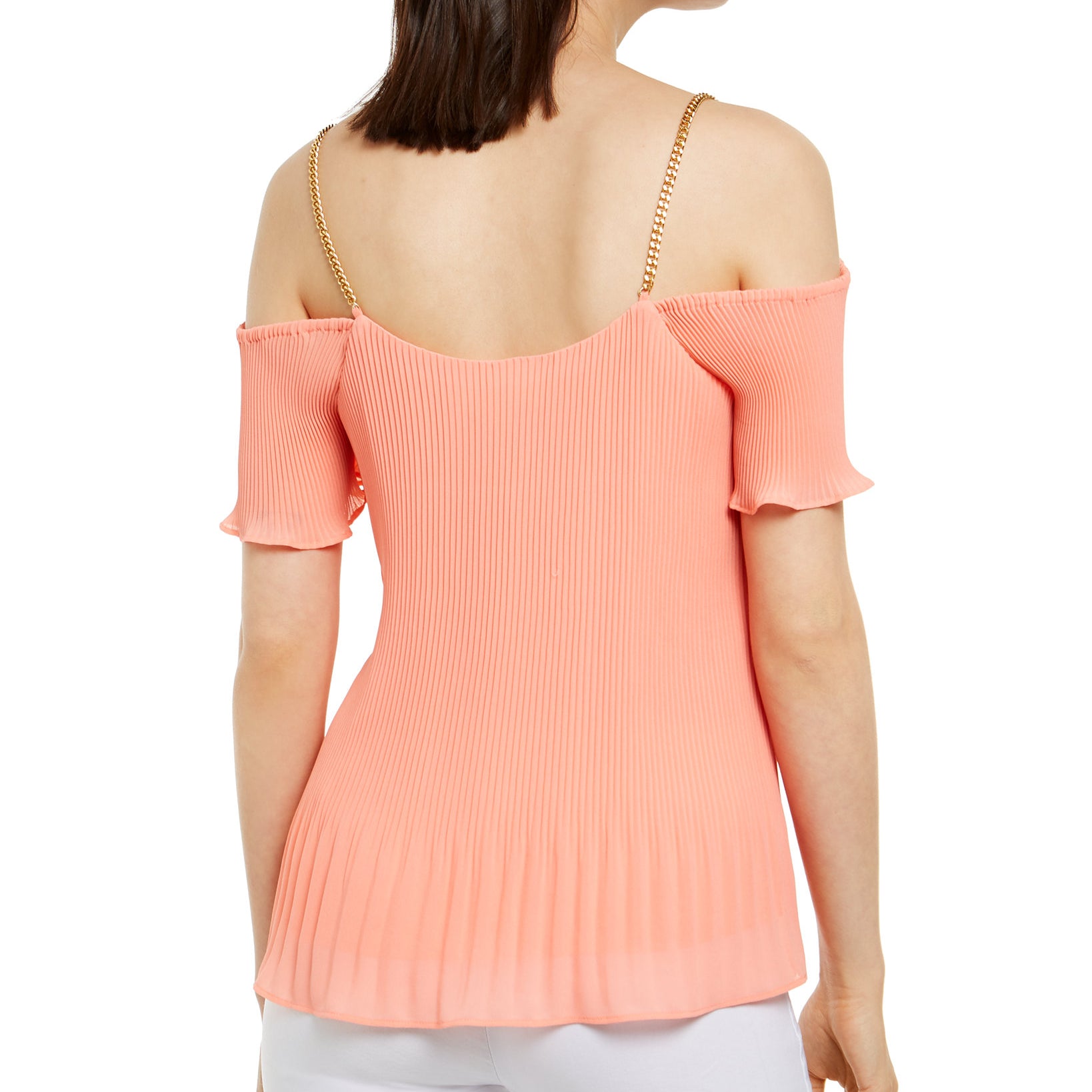 MICHAEL Michael Kors Women Pleated Chain Strap Top