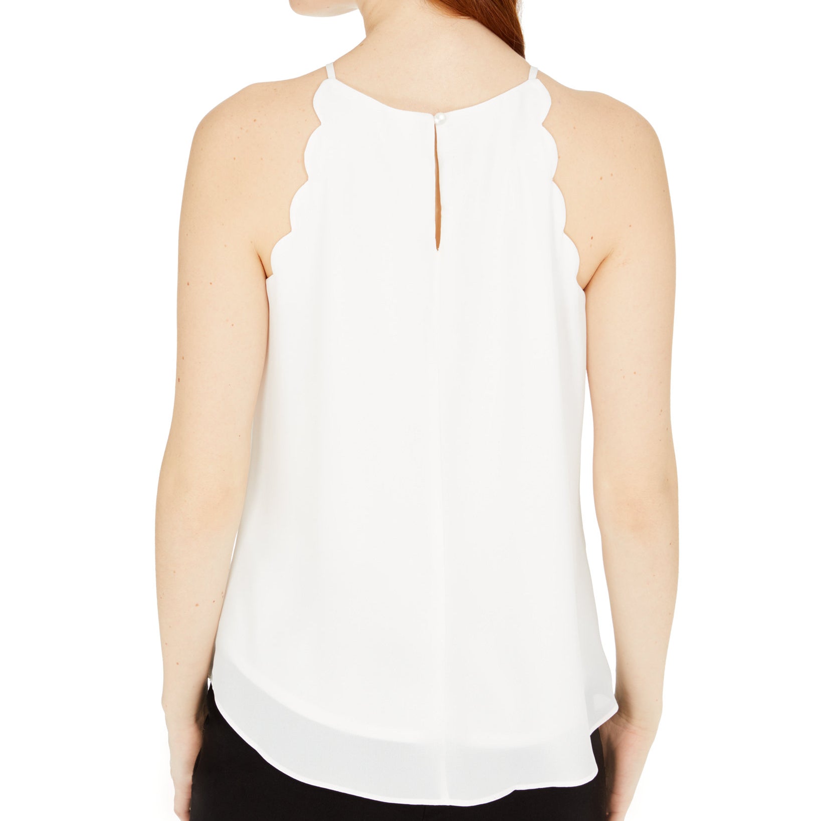 BCX Women Scalloped Sleeveless Top
