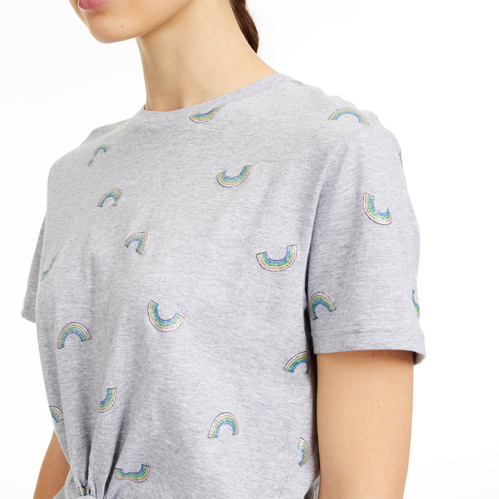 Rebellious One Women Cropped Rainbow T Shirt