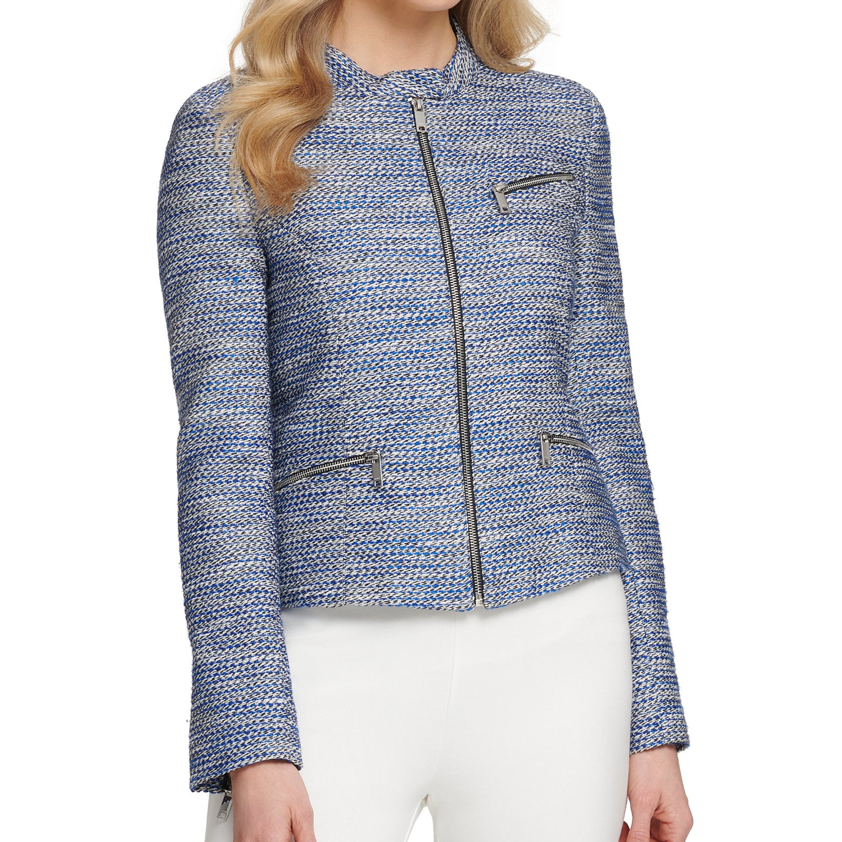 DKNY Women Tweed Moto Jacket