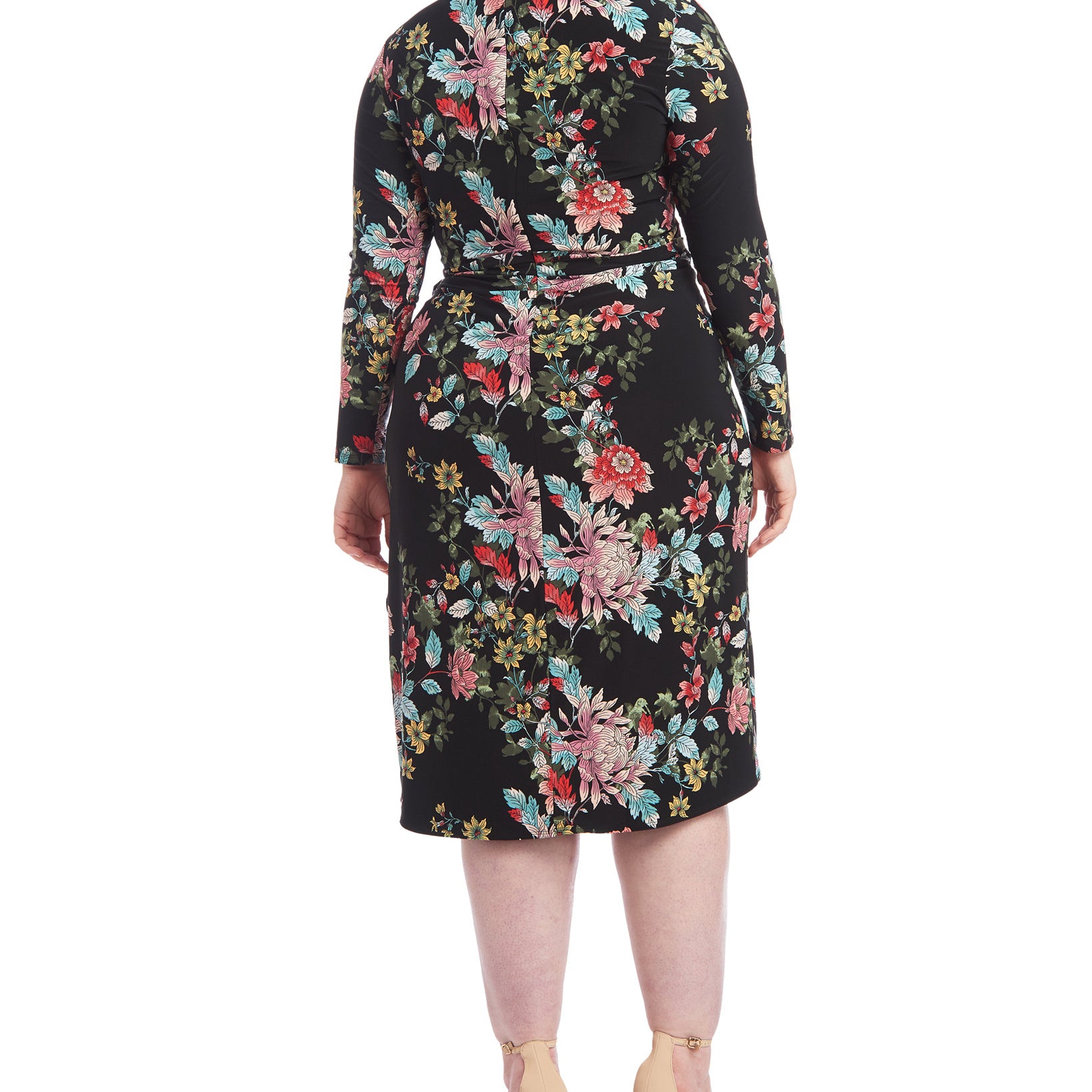RACHEL Rachel Roy Women Plus Trendy Floral Print Knot Front Jersey Dress