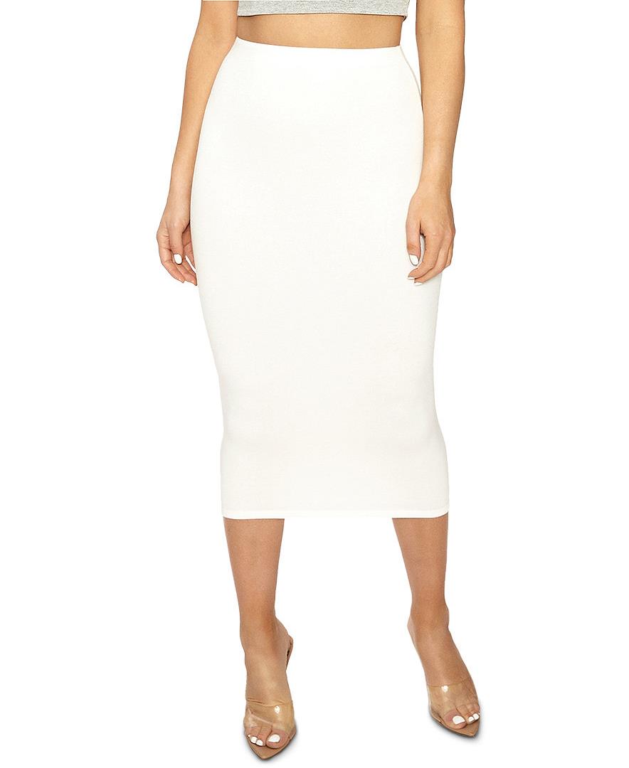 Naked Wardrobe Women The NW Bae Sic Midi Skirt White