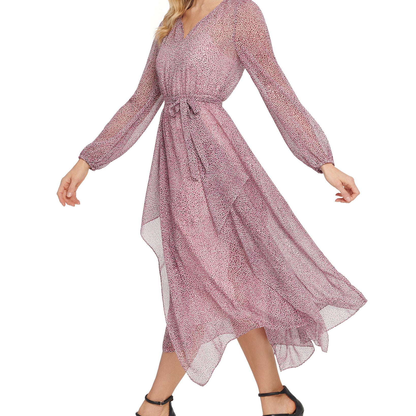 DKNY Women Printed Ruffled Dress