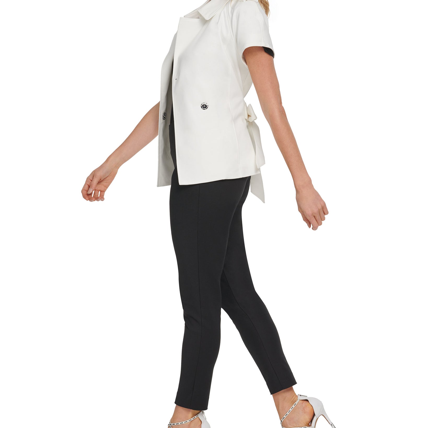 DKNY Women Belted Short Sleeve Jacket