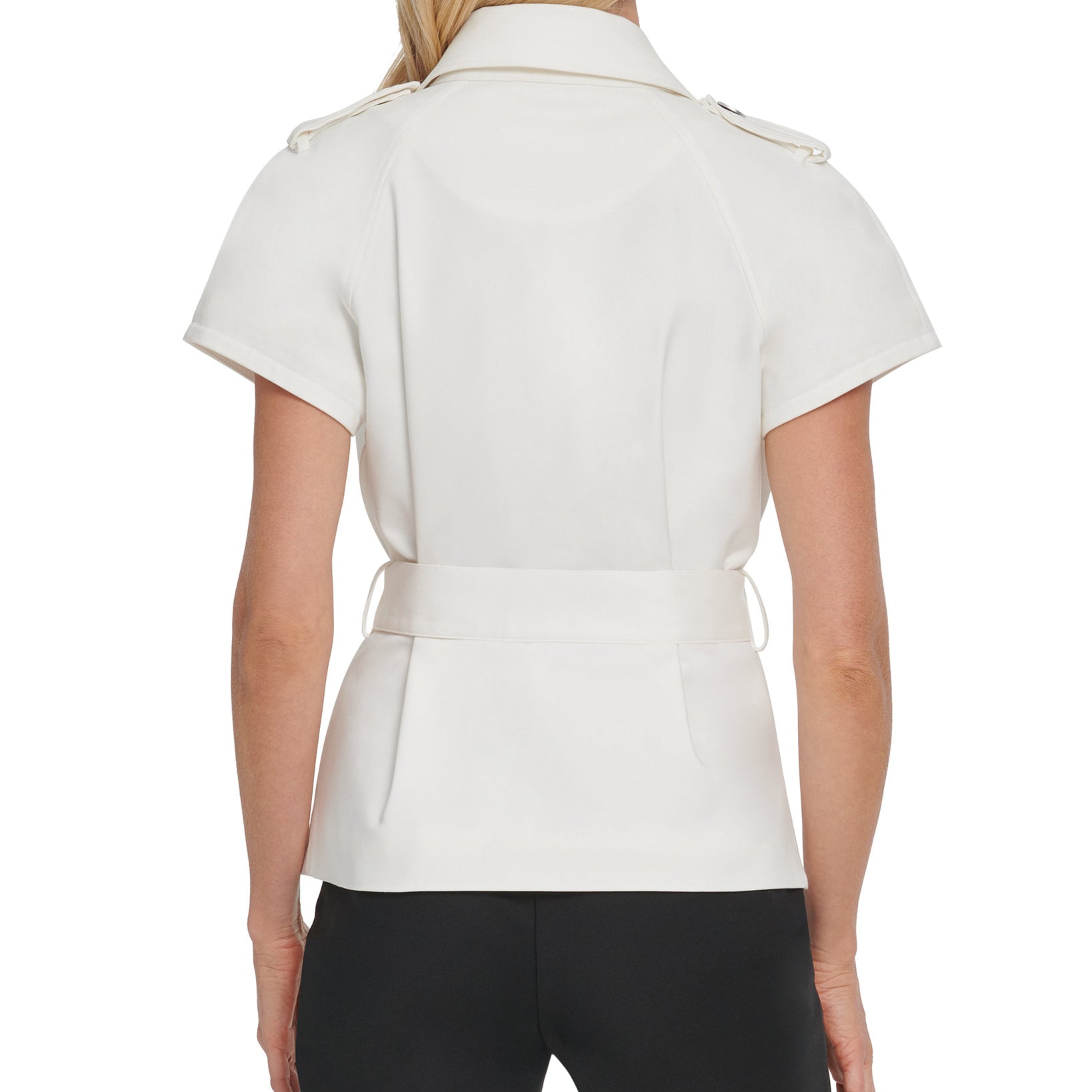 DKNY Women Belted Short Sleeve Jacket
