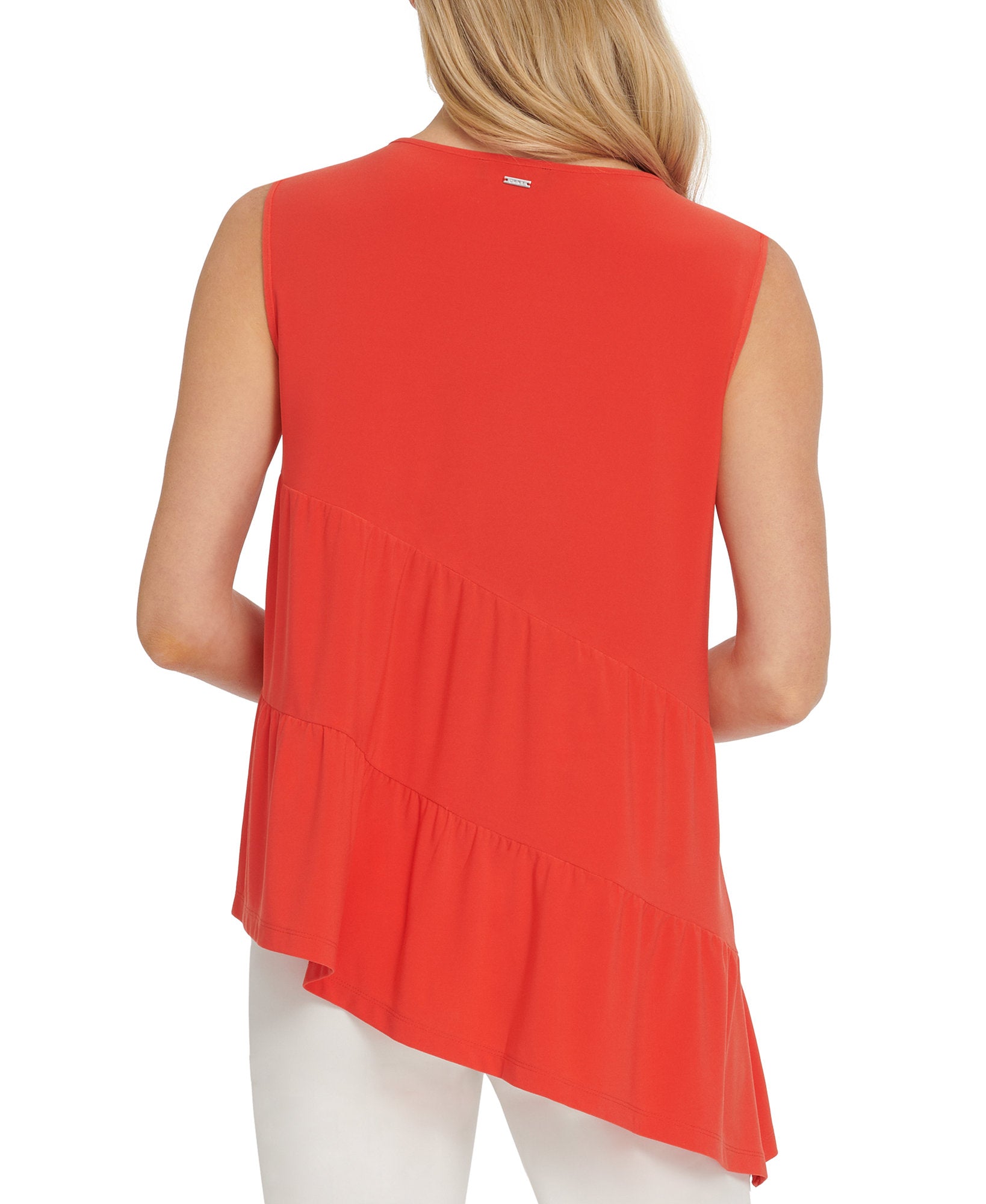 DKNY Women Asymmetrical Tiered Top