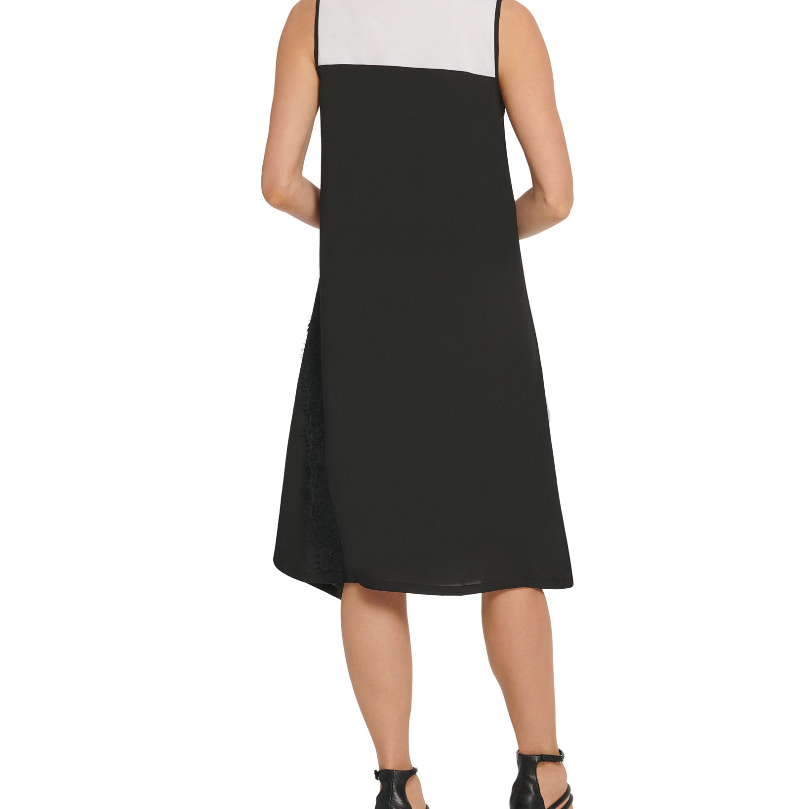 DKNY Women Mixed Media Sleeveless Dress