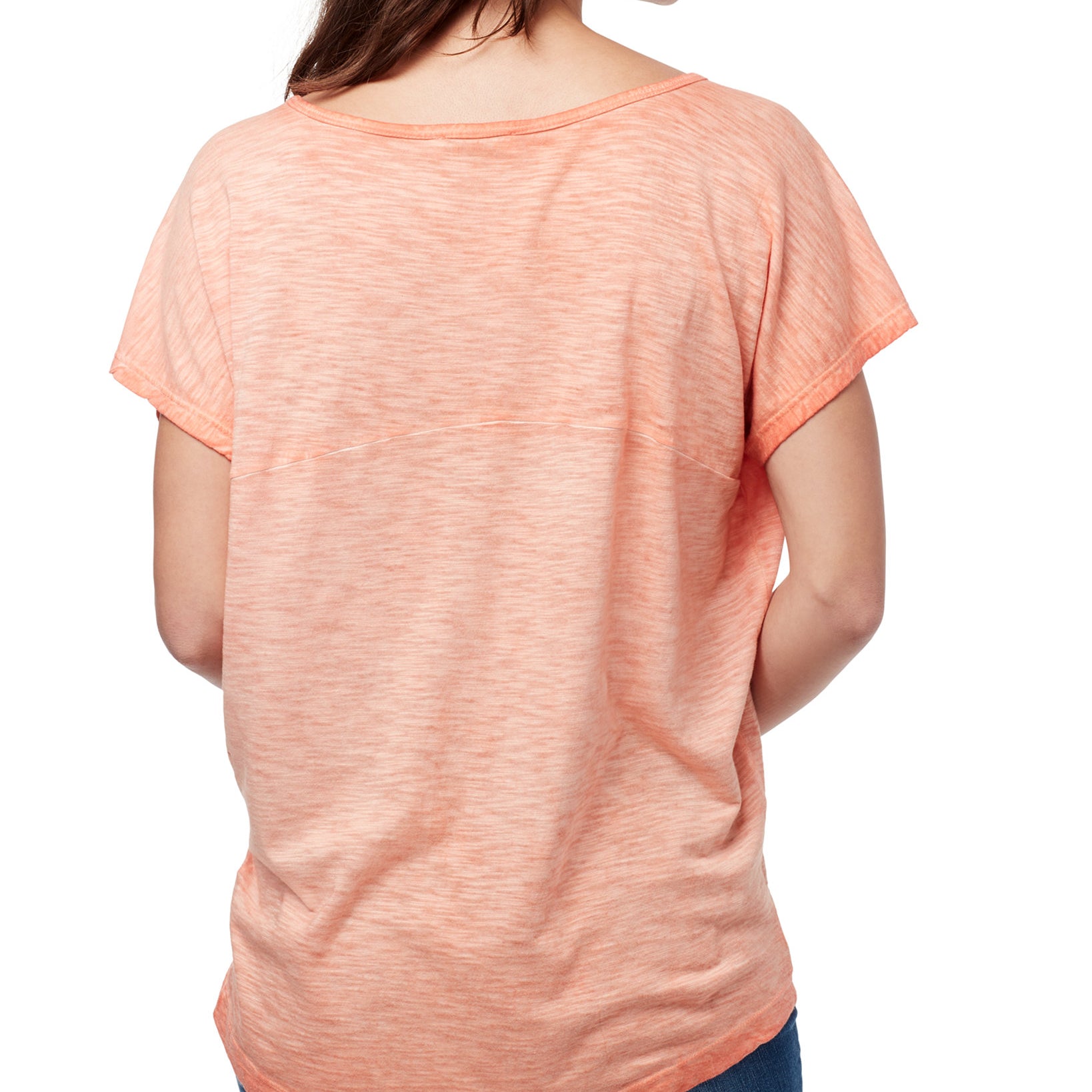 William Rast Women Split Neck Raglan Sleeve T Shirt