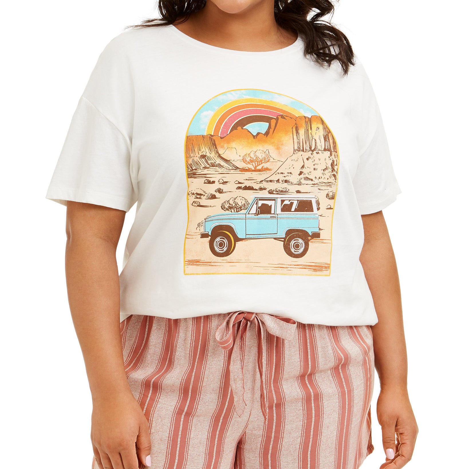 Rebellious One Women Plus Trendy Cotton Adventure Graphic T Shirt Marshmellow