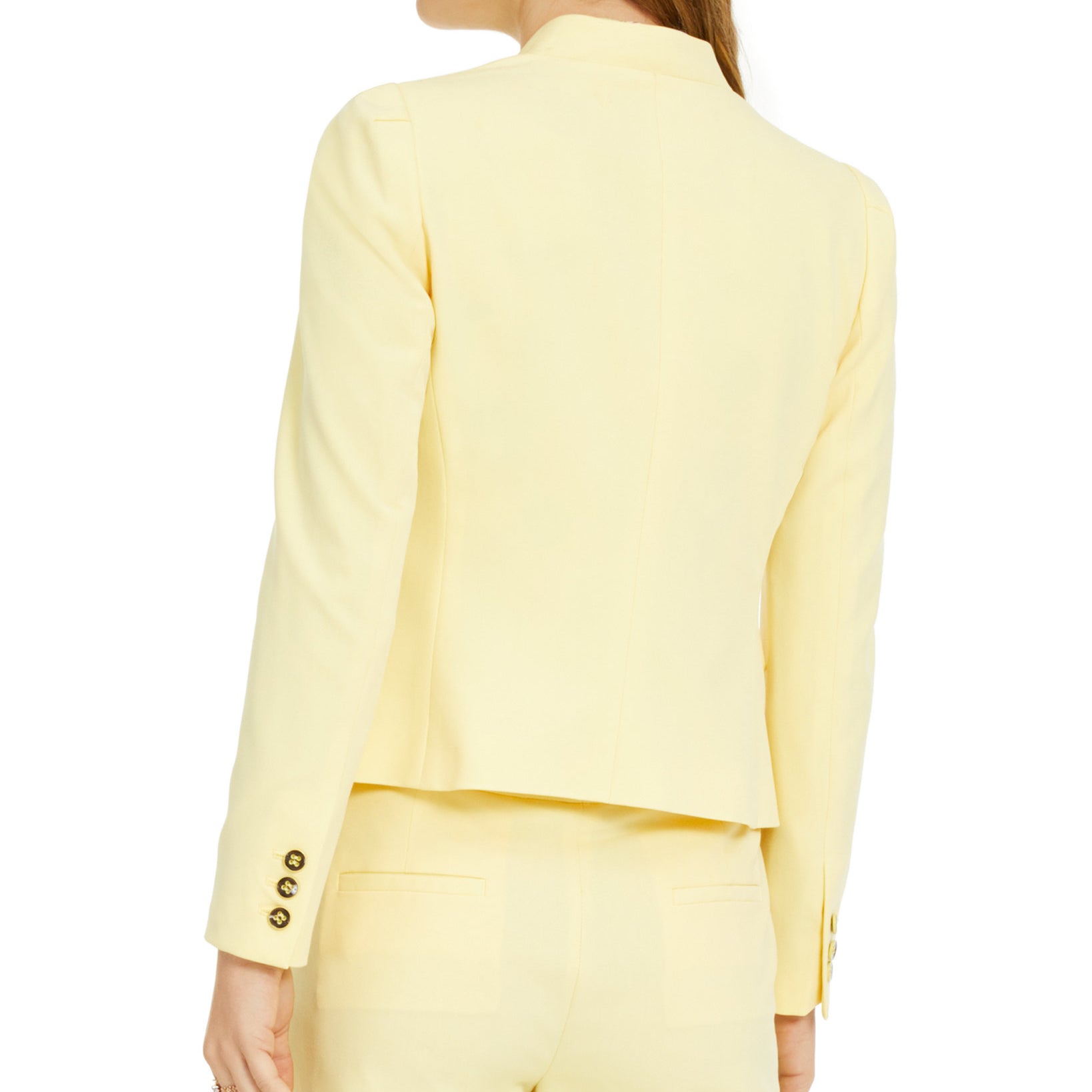 Bar III Women Collarless Faux Double Breasted Jacket