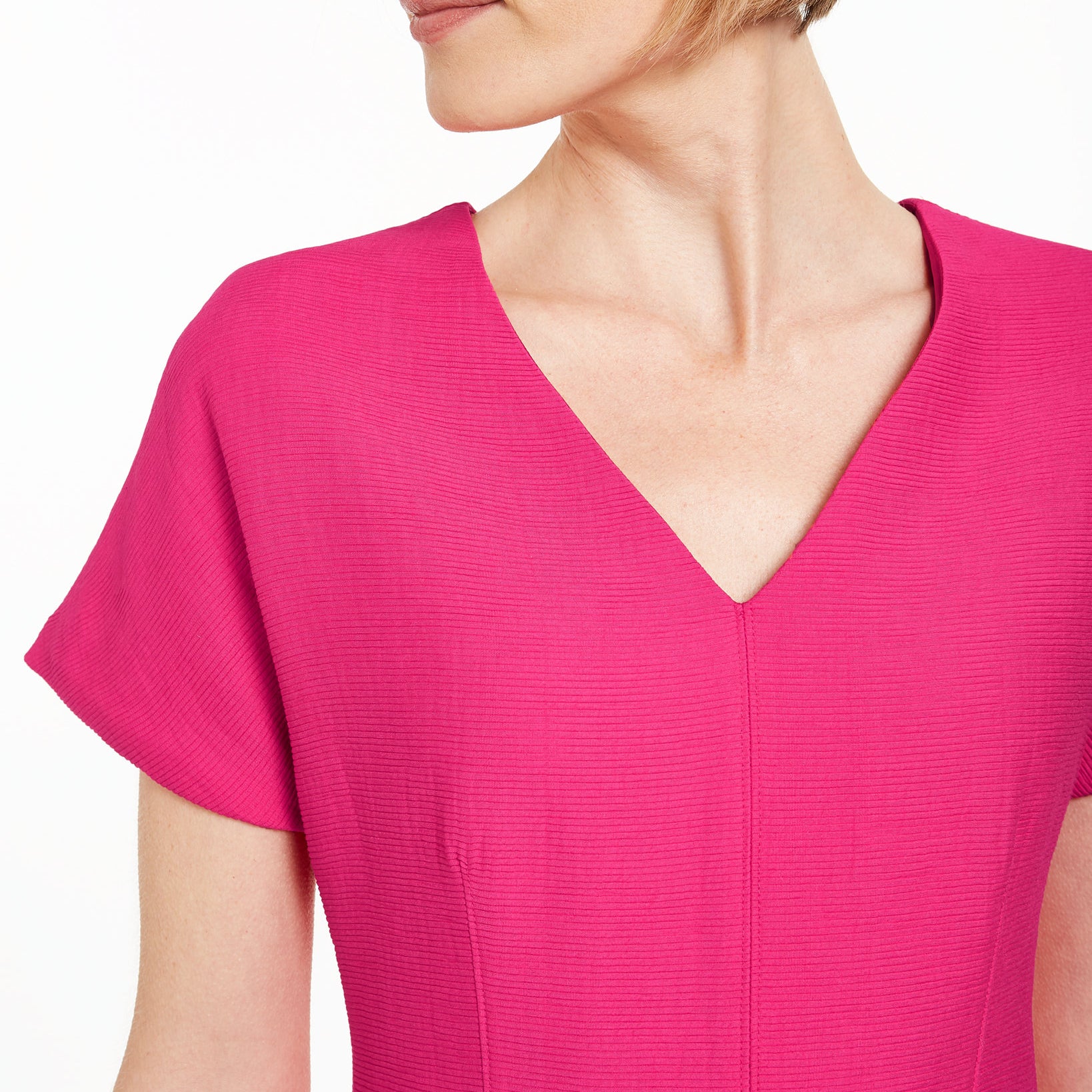 Natori Women Short Sleeve Textured Dress