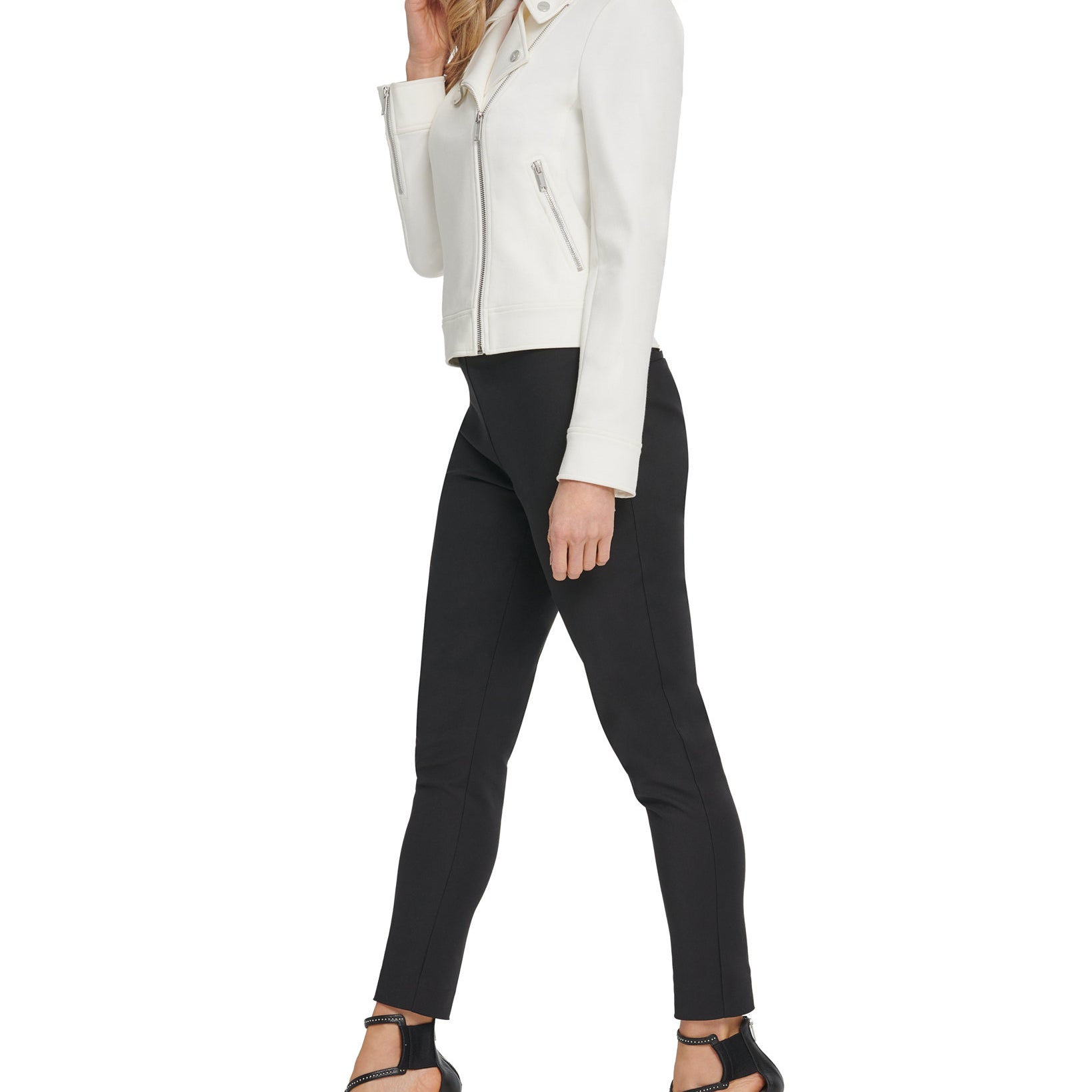 DKNY Women Soft Textured Moto Jacket