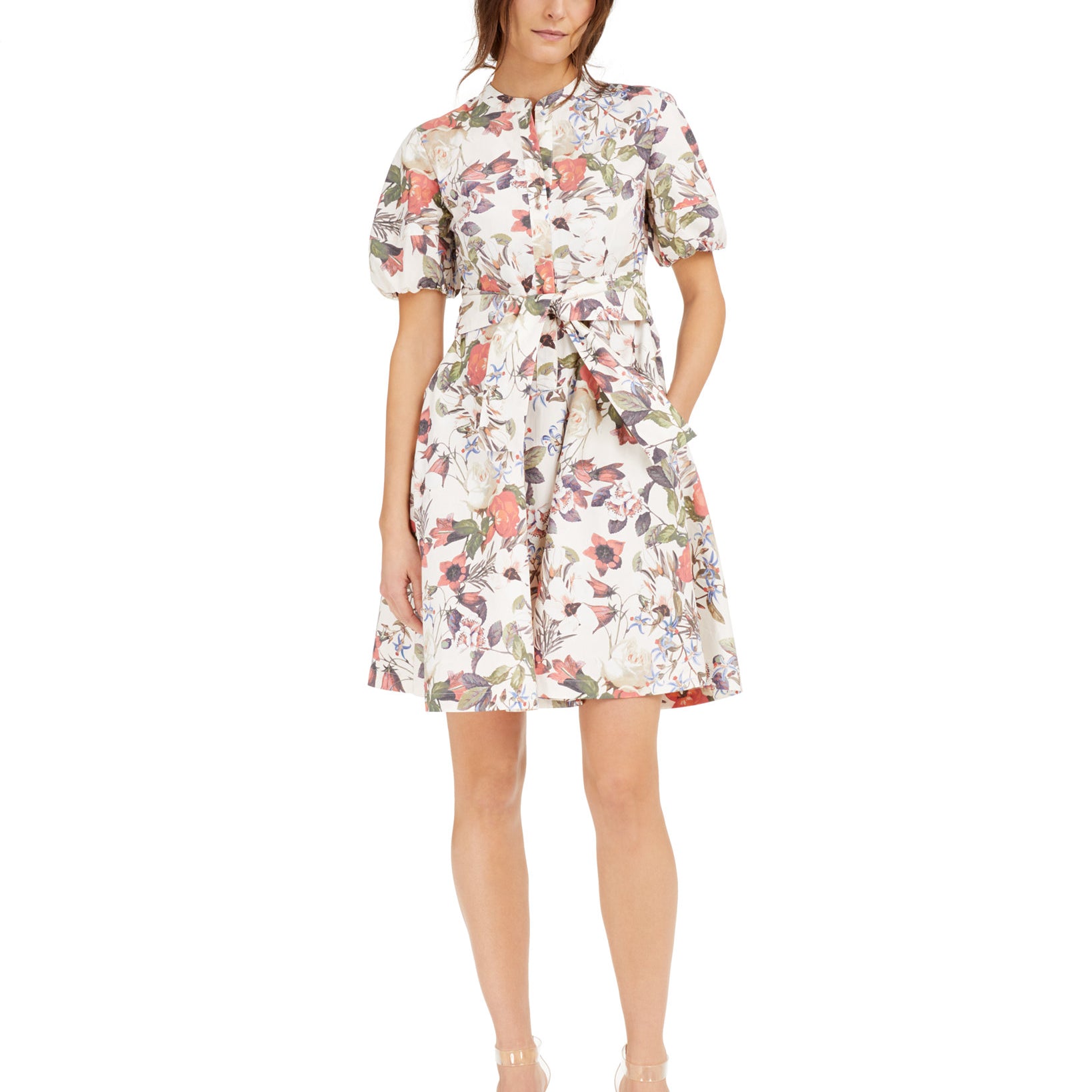 INC International Concepts Women Cotton Floral Print Mini Dress Regal Blossom