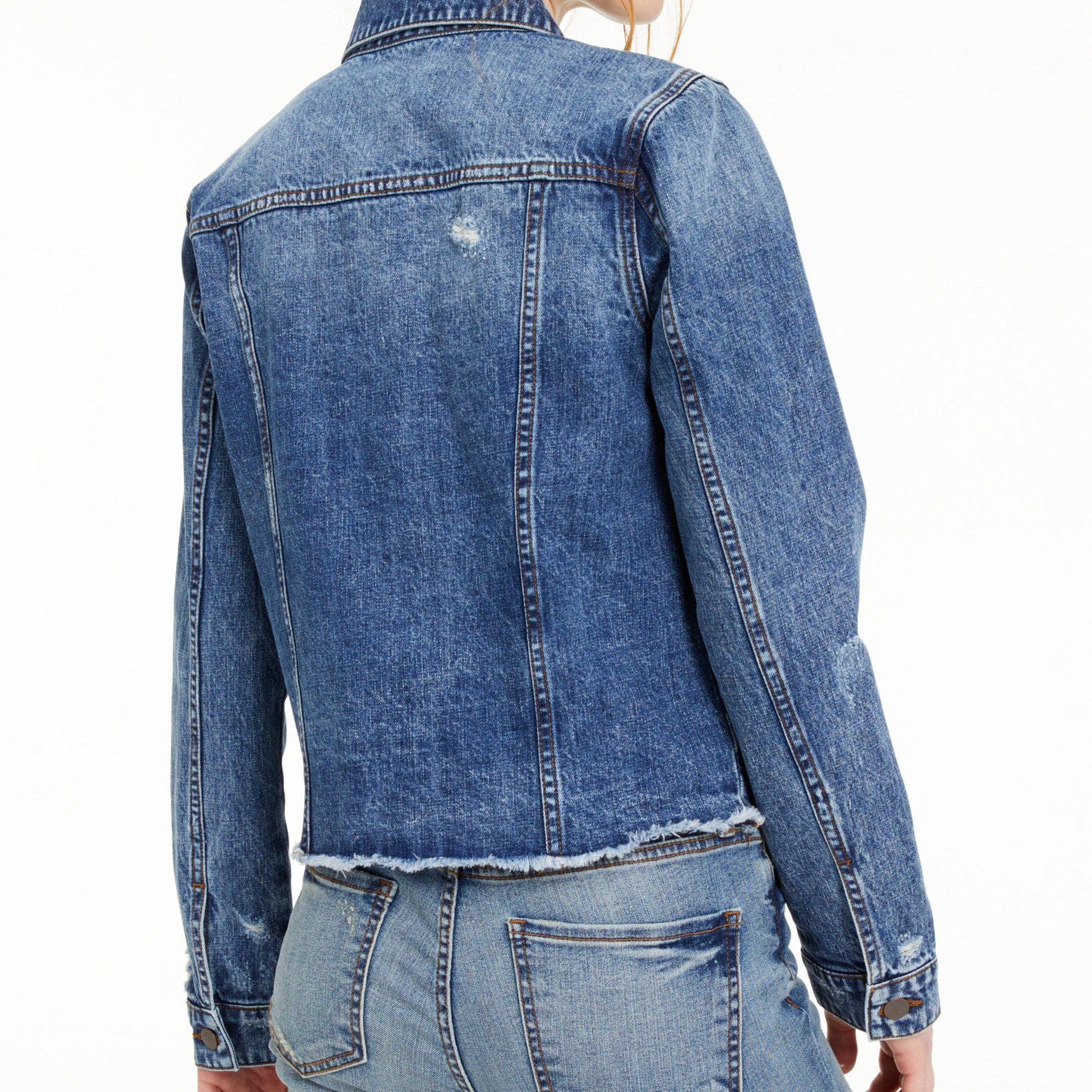 Kut from the Kloth Women Distressed Denim Jacket