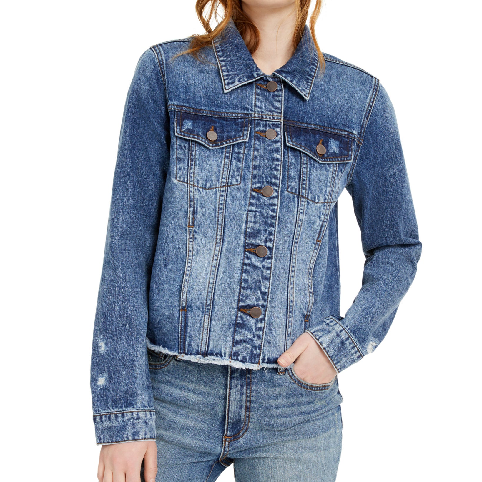 Kut from the Kloth Women Distressed Denim Jacket
