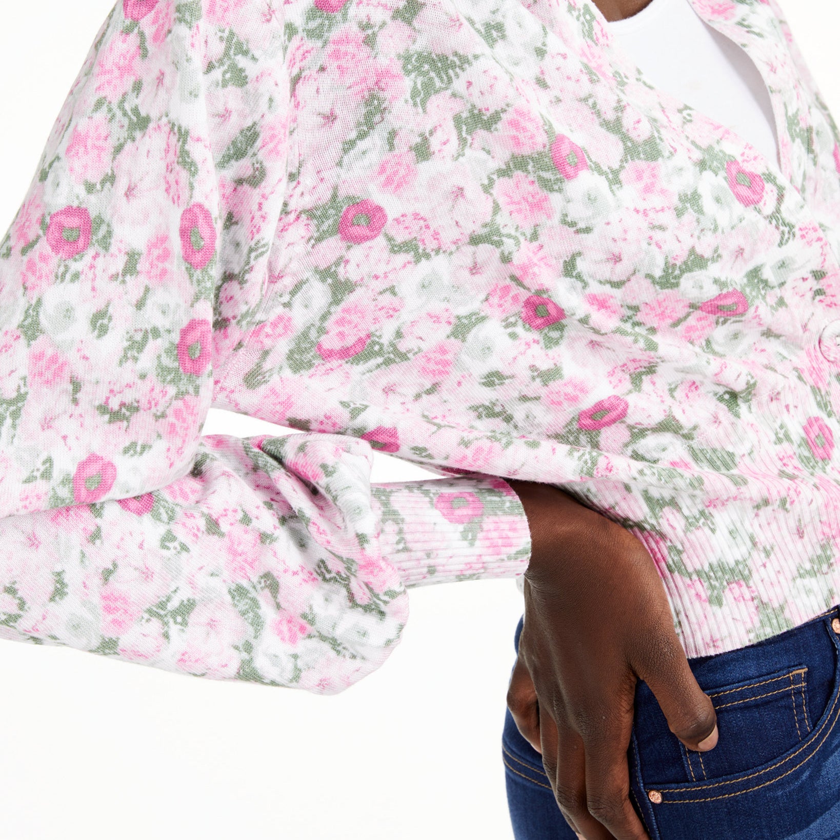 INC International Concepts Women Printed Cardigan Sweater