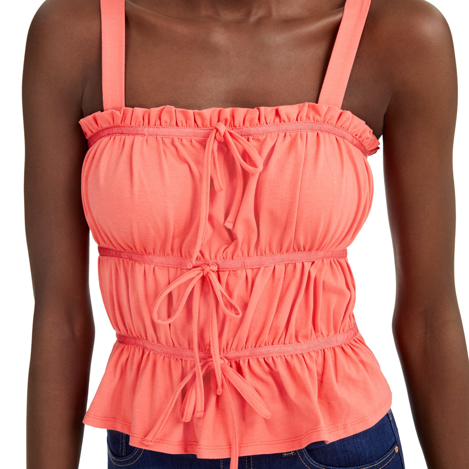 INC International Concepts Women Ruched Tie Tank Top
