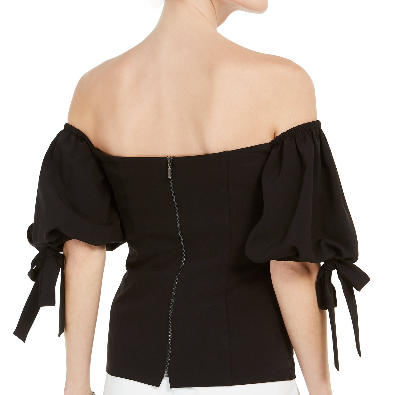 MSK Women Off The Shoulder Tie Sleeve Top