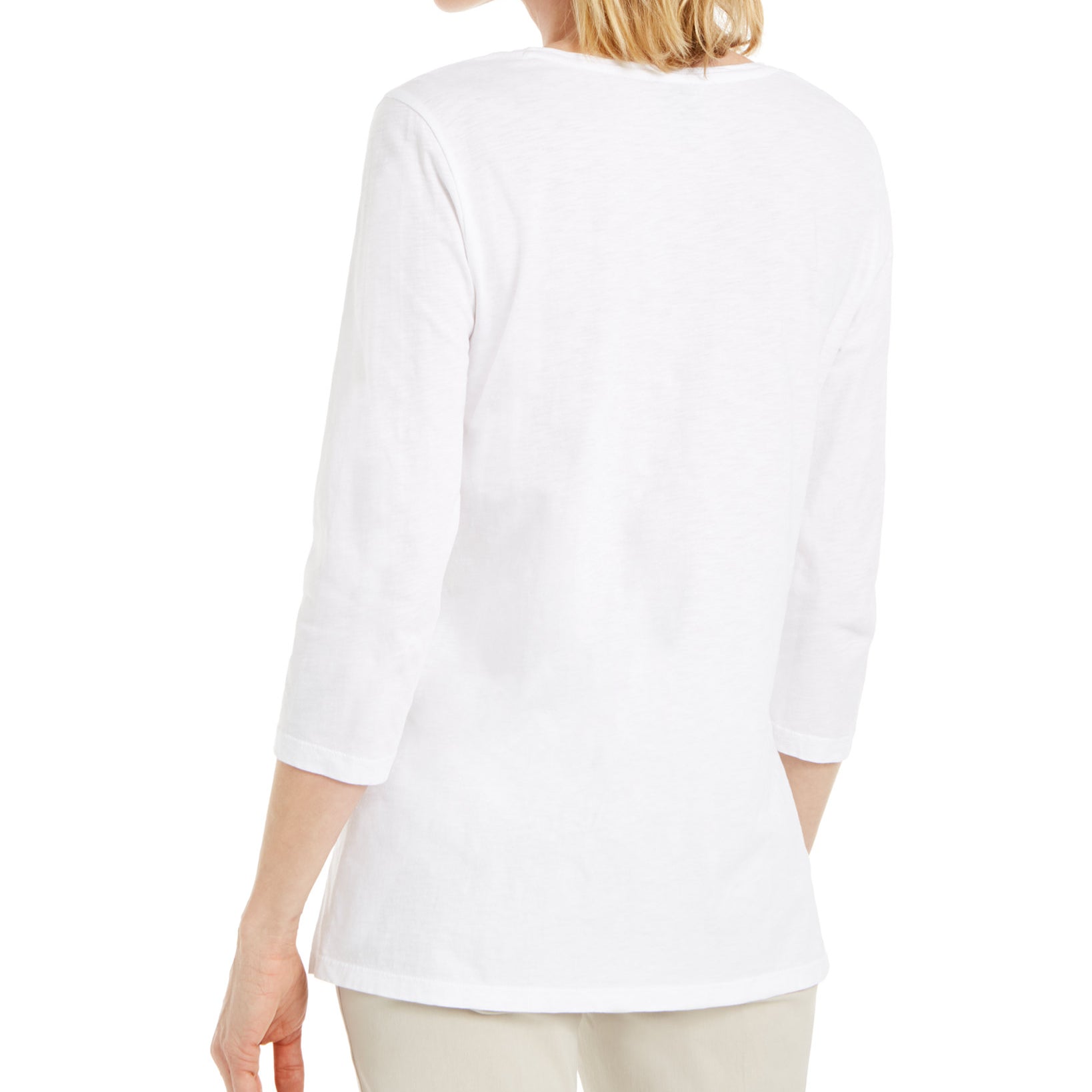 JM Collection Women Sequined Scoop Neck Top