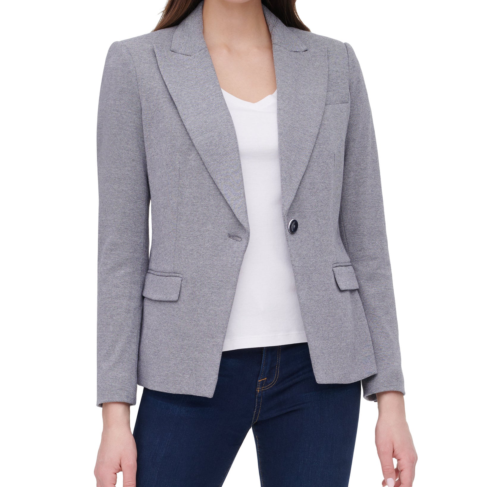 Tommy Hilfiger Women Single Button Elbow Patch Blazer Midnight indigo