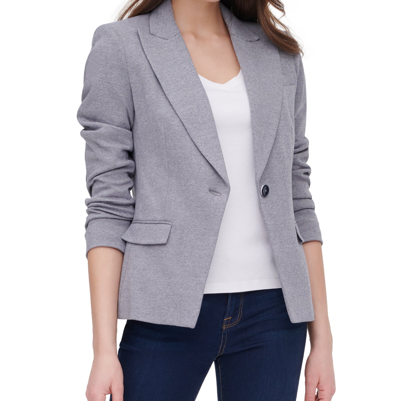 Tommy Hilfiger Women Single Button Elbow Patch Blazer