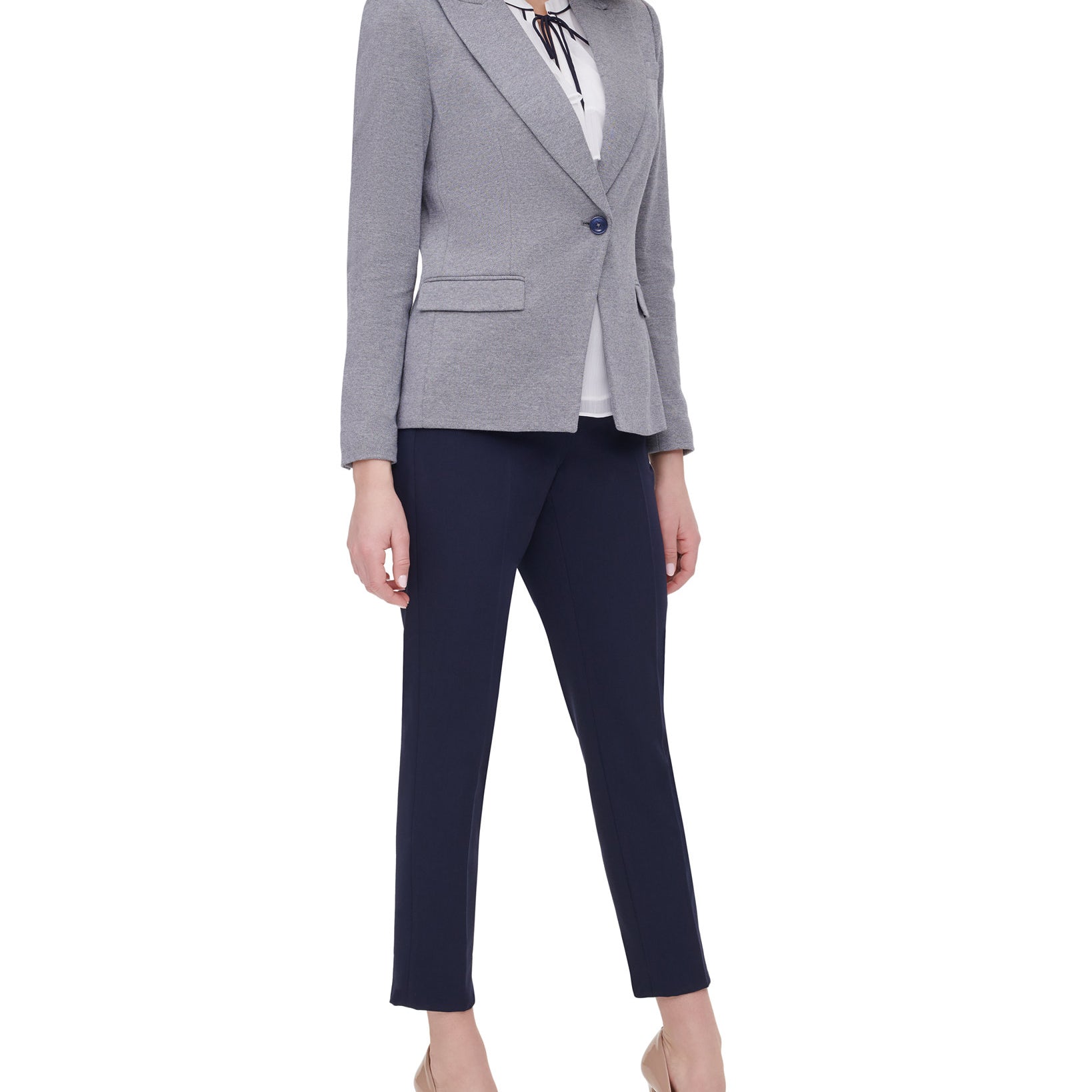Tommy Hilfiger Women Single Button Elbow Patch Blazer