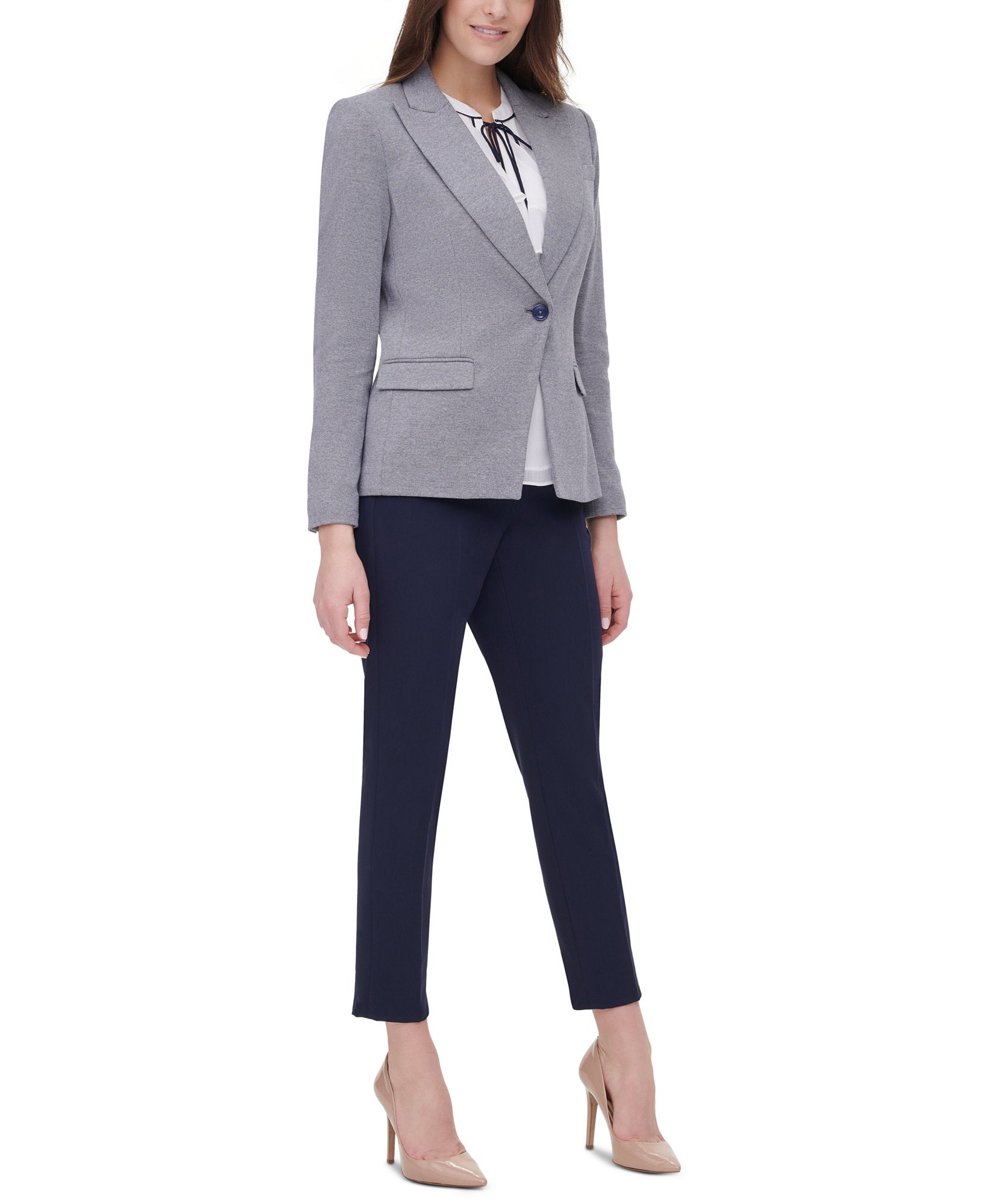 Tommy Hilfiger Women Single Button Elbow Patch Blazer