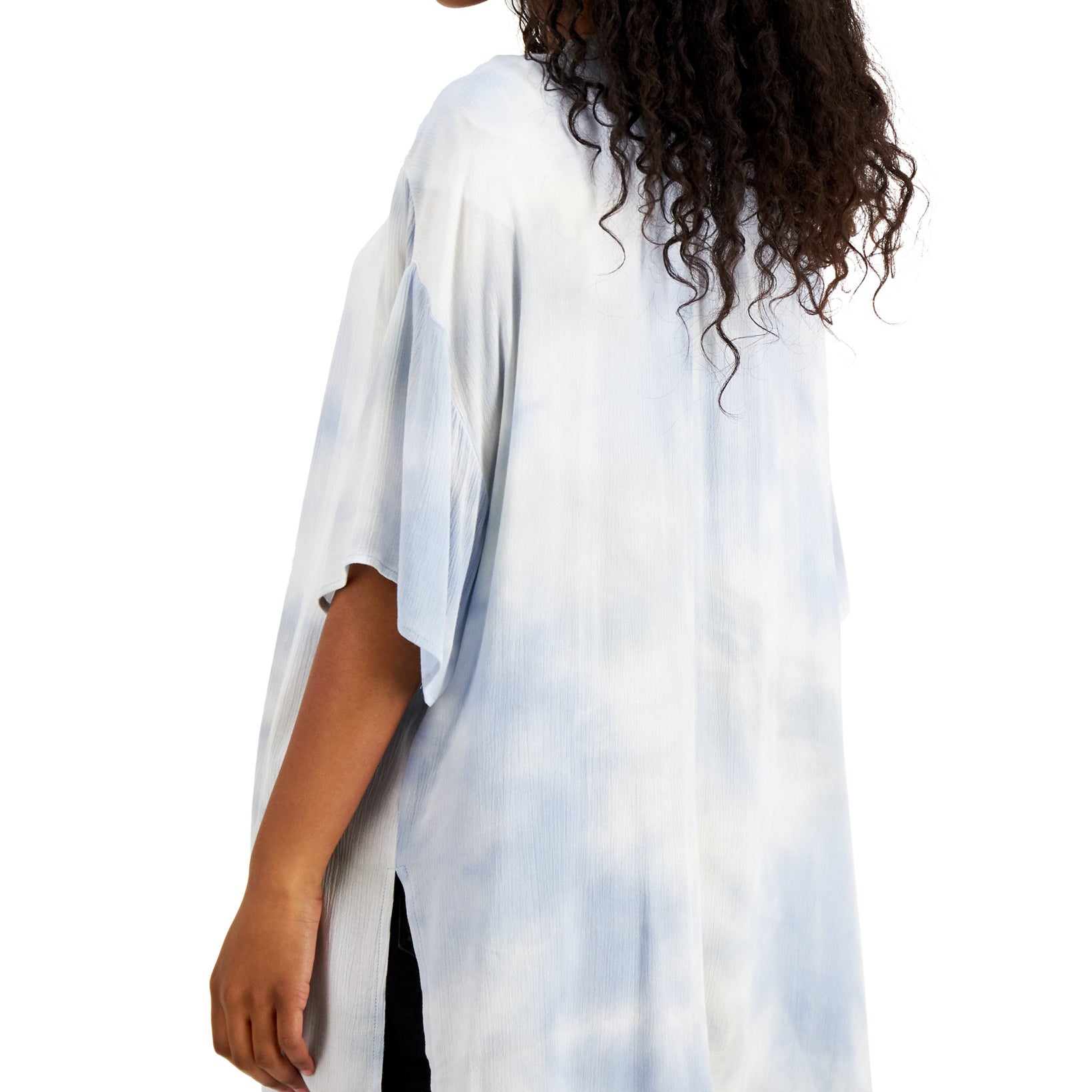 Ultra Flirt Women Lace Trimmed Tie Dye Kimono